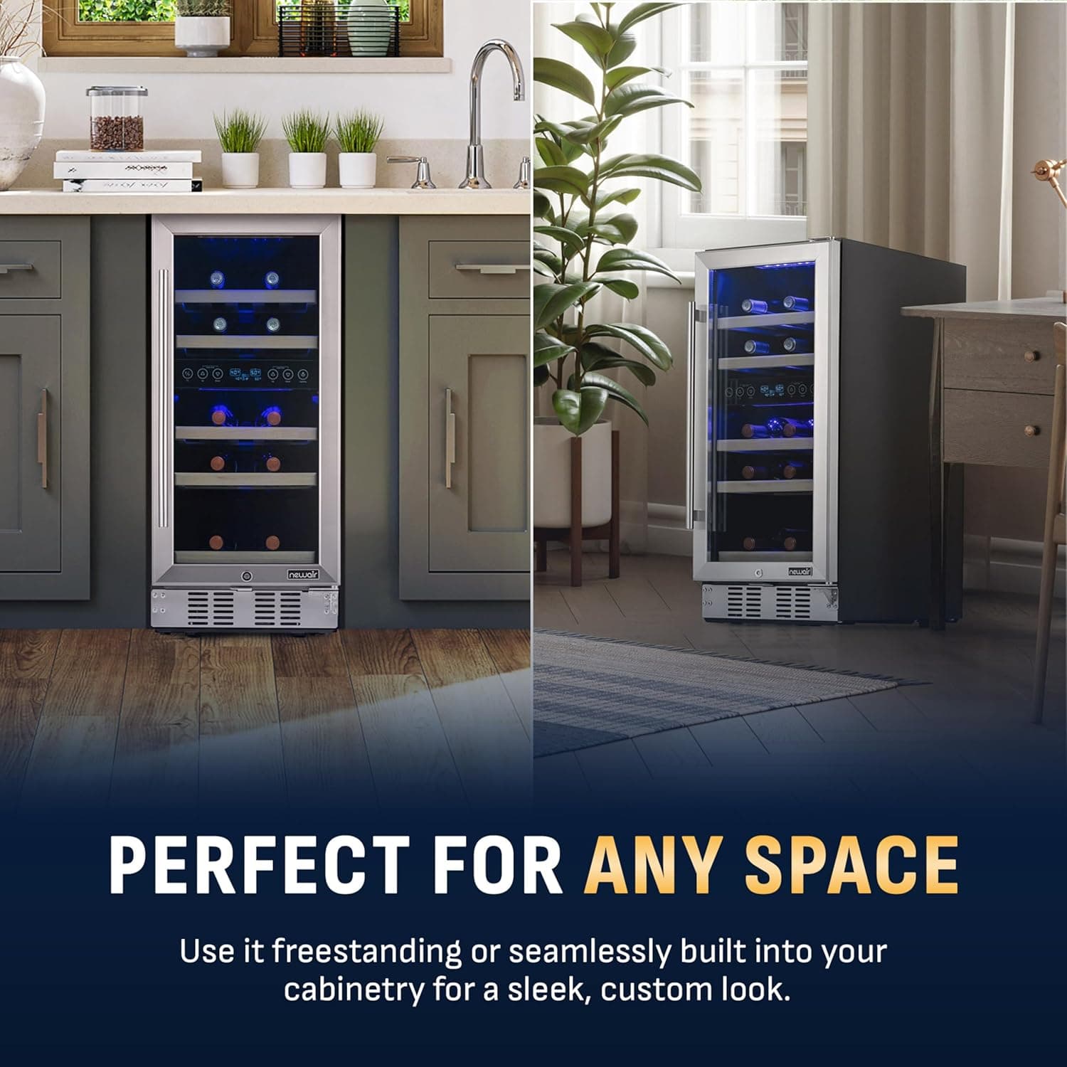 NewAir 15 Inch 29-Bottle Dual Zone Wine Fridge thumbnail 4