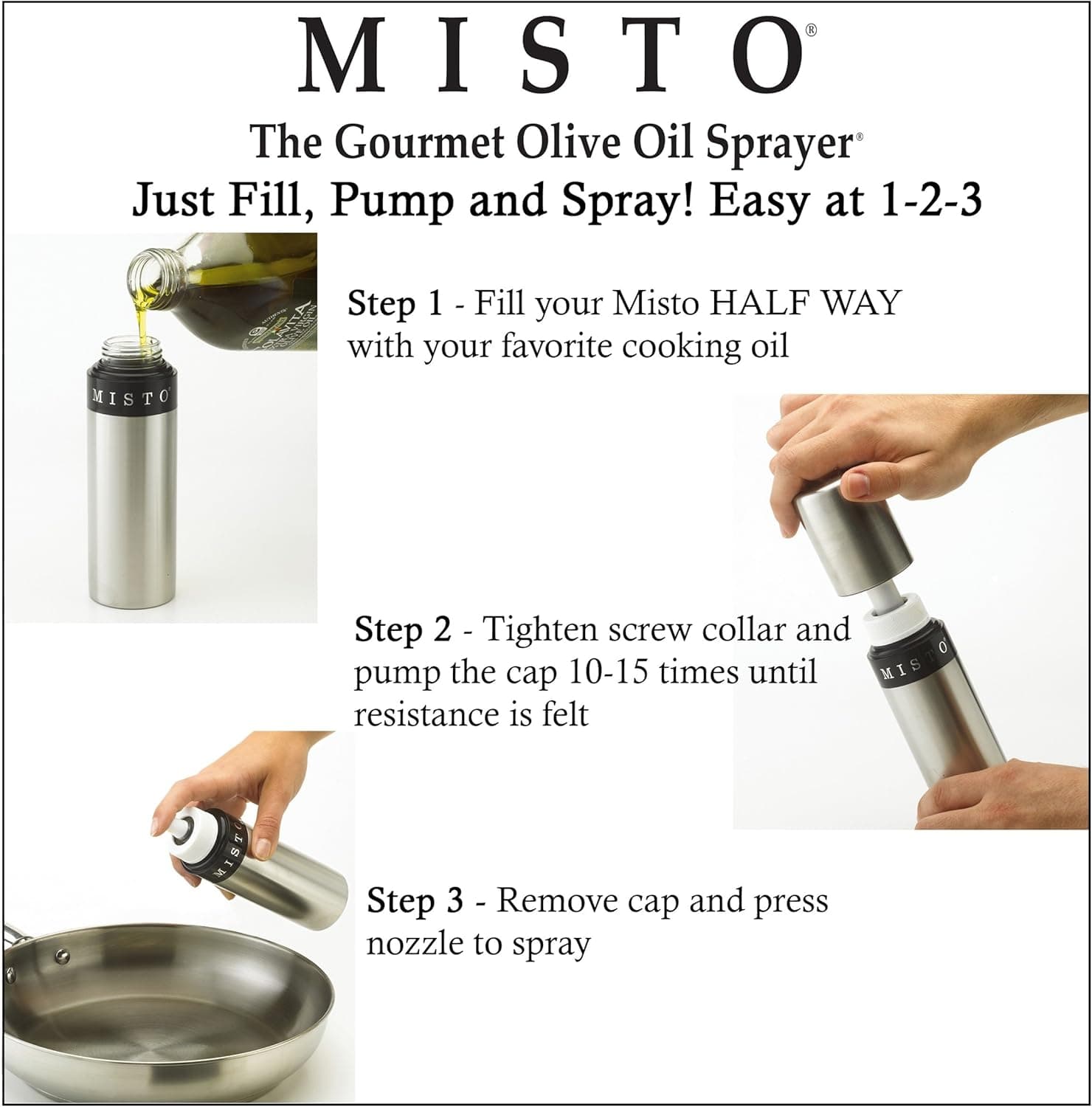Misto Brushed Aluminum Oil Sprayer thumbnail 4