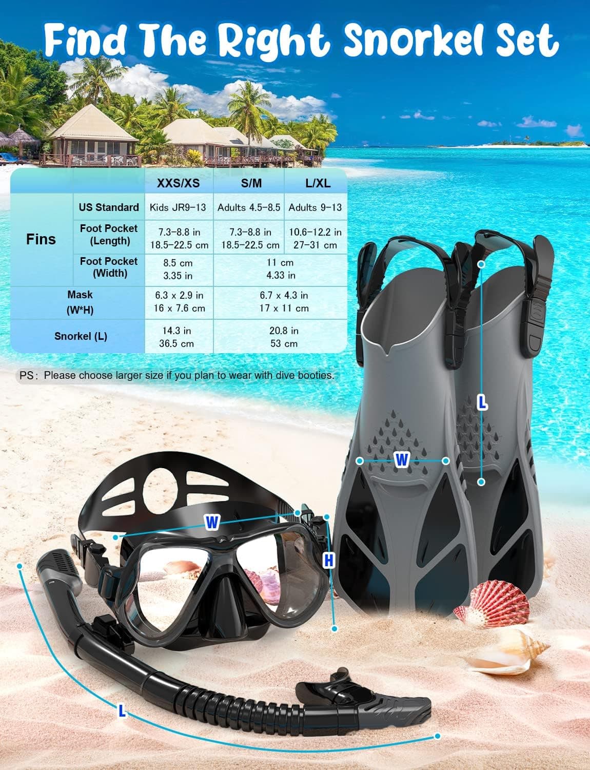 Zenoplige Mask Fins Snorkel Set thumbnail 5