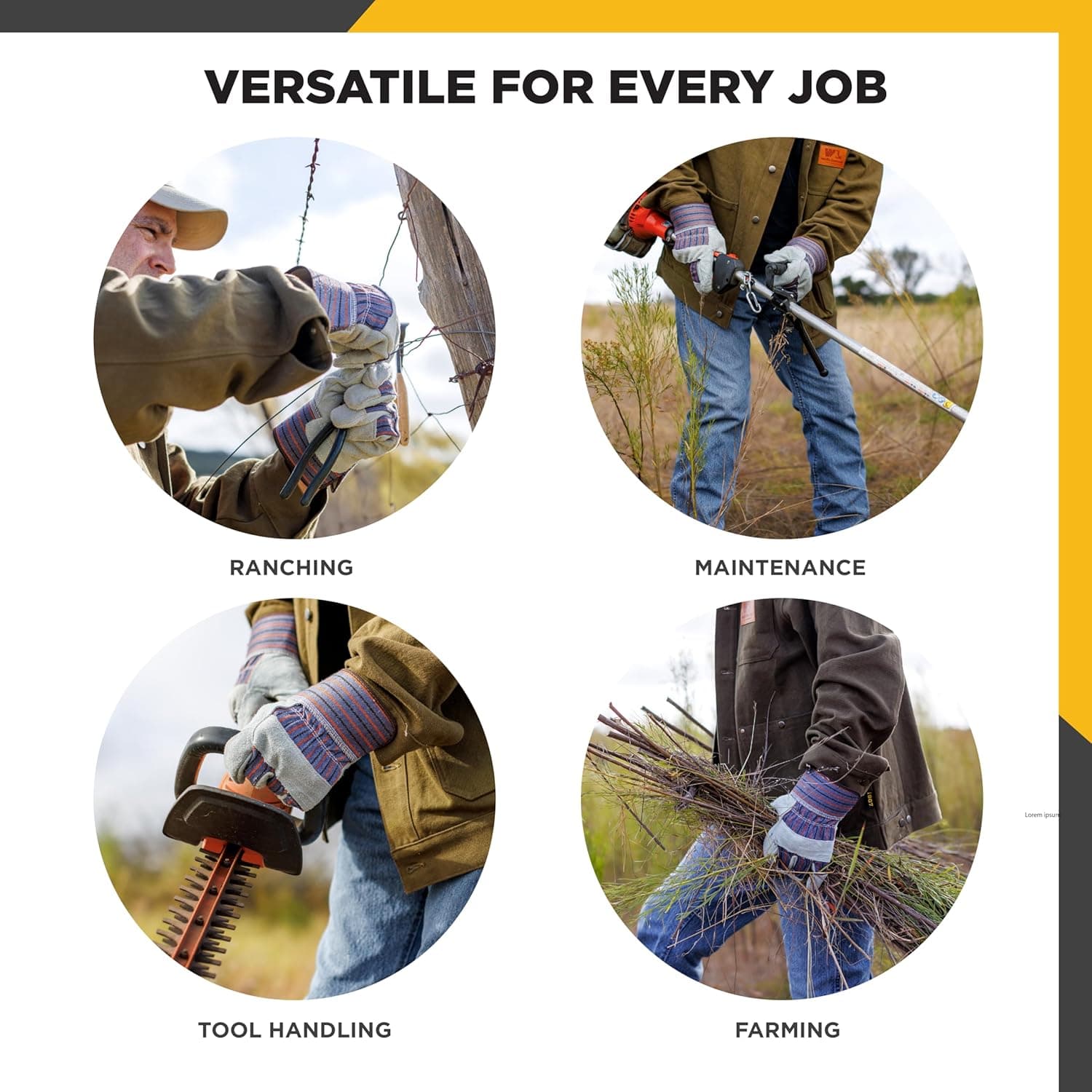 Wells Lamont Men's Heavy Duty Leather Work Gloves (2-Pack) thumbnail 4