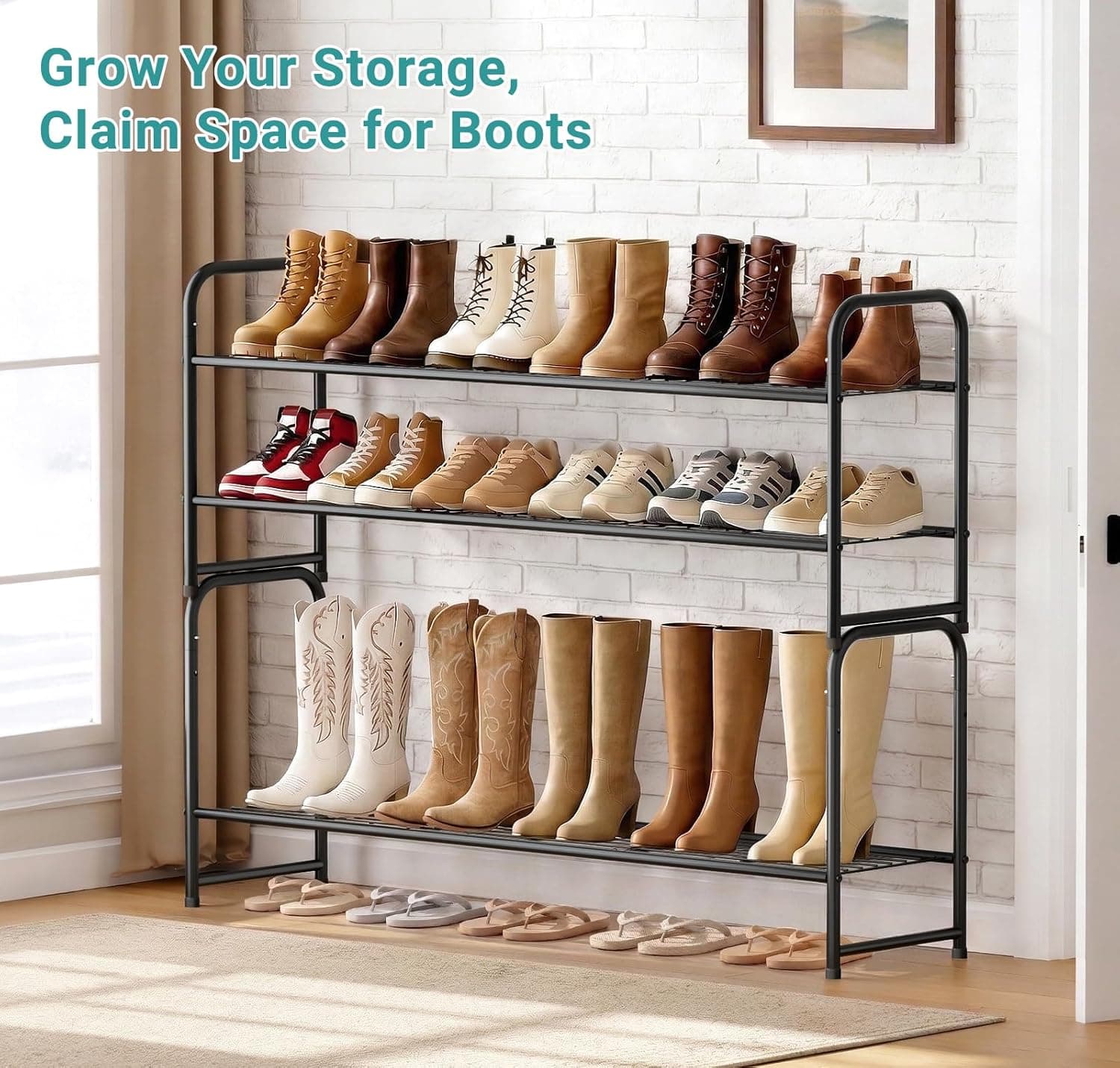 AOODA 2-Tier Long Stackable Shoe Rack thumbnail 5