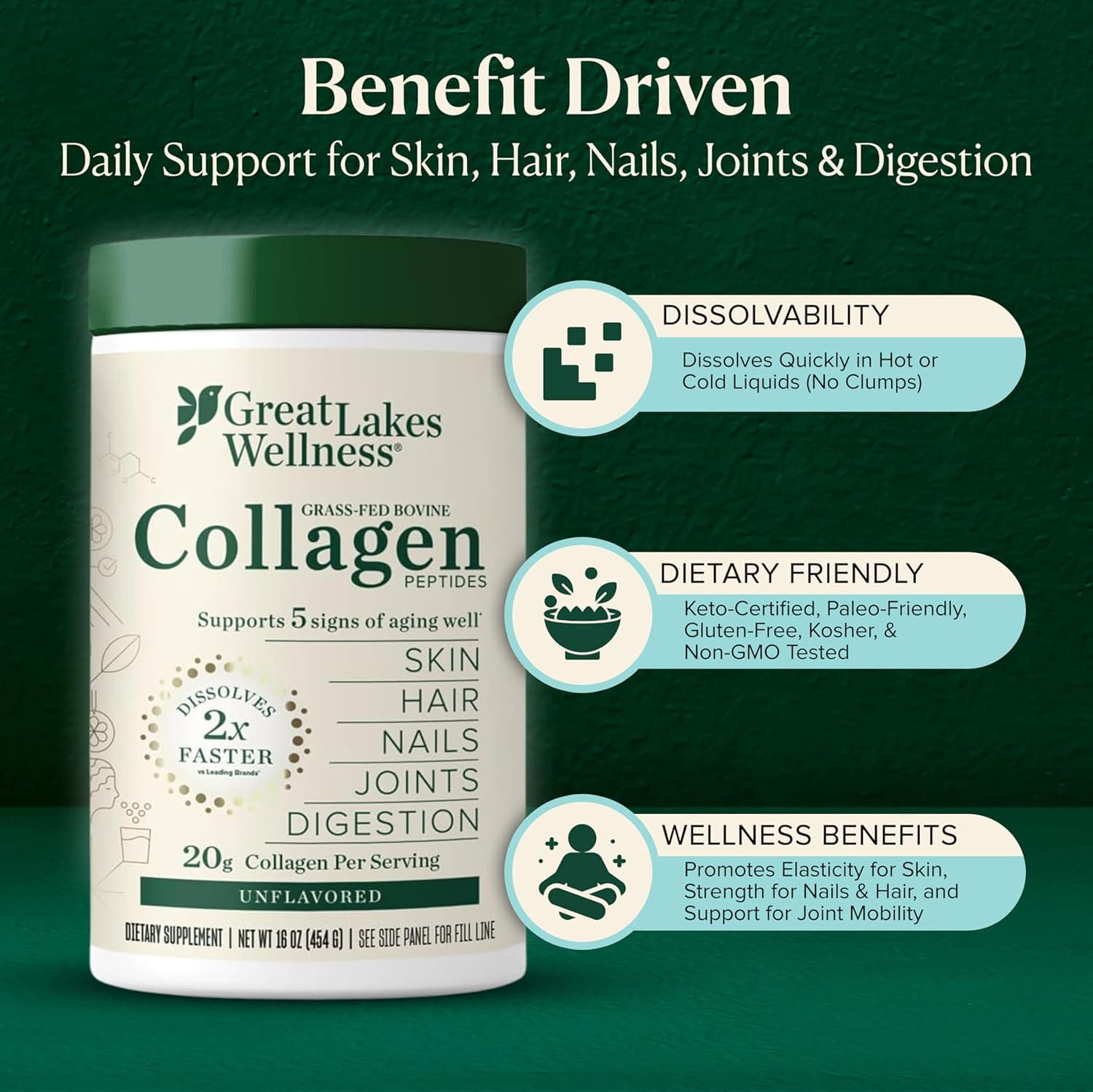 Great Lakes Wellness Collagen Peptides (16oz) thumbnail 3