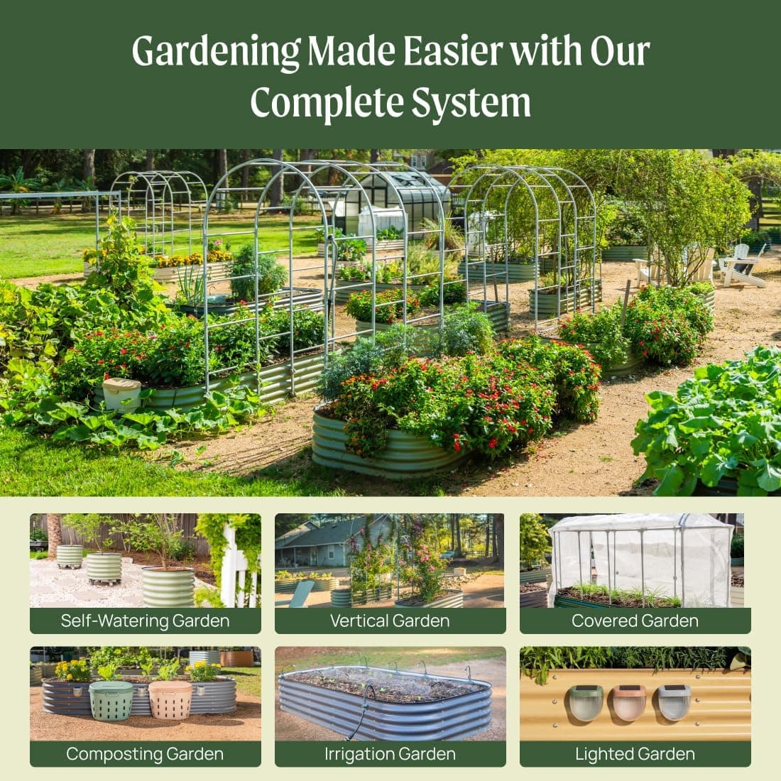 Vego Garden 17" Tall 9-in-1 Modular Metal Raised Garden Bed thumbnail 2