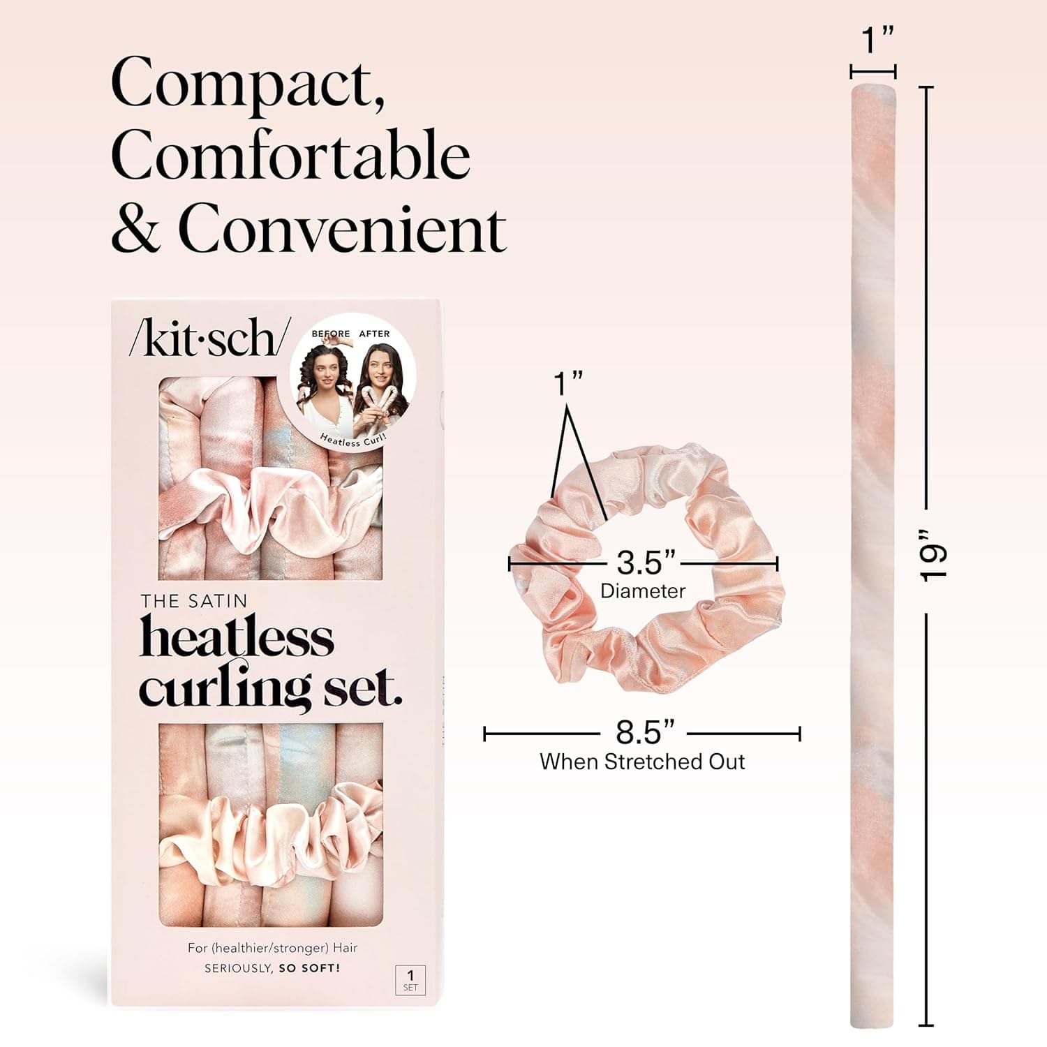Kitsch Satin Heatless Curling Rod Set thumbnail 5