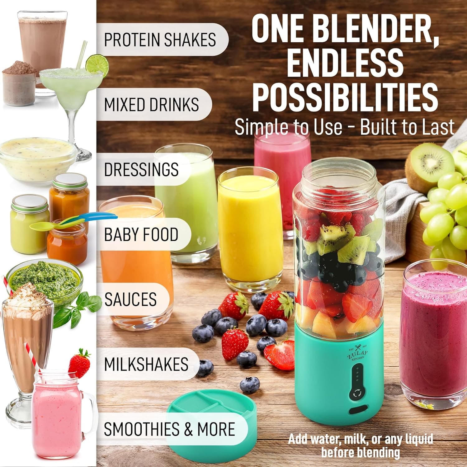 Zulay Kitchen Portable Blender 18oz thumbnail 4