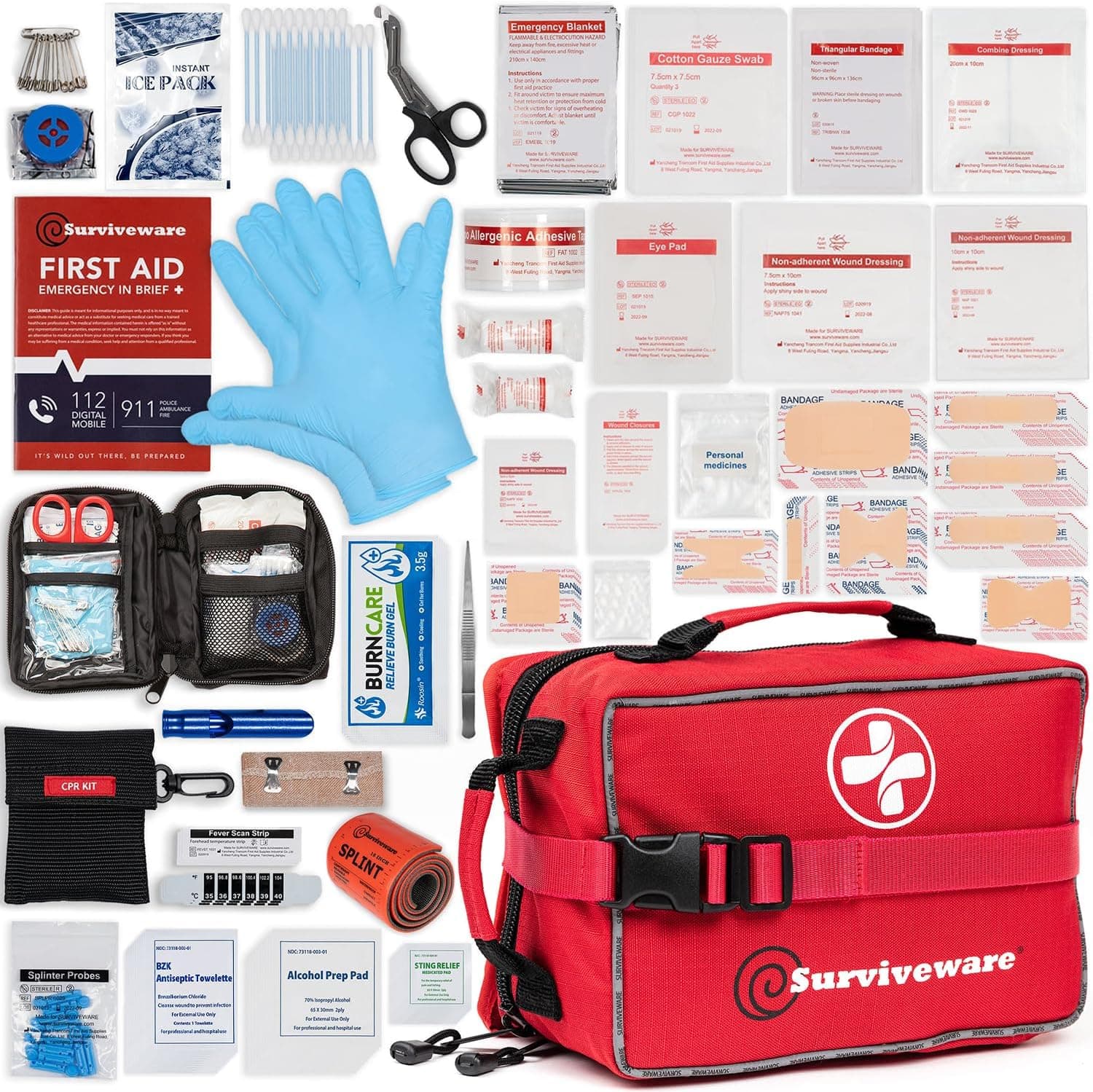 Surviveware Comprehensive Premium First Aid Kit (238 Pieces)