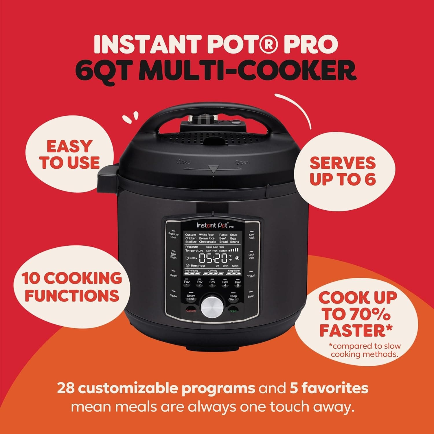 Instant Pot Pro 10-in-1 Pressure Cooker (6 Quart) thumbnail 2