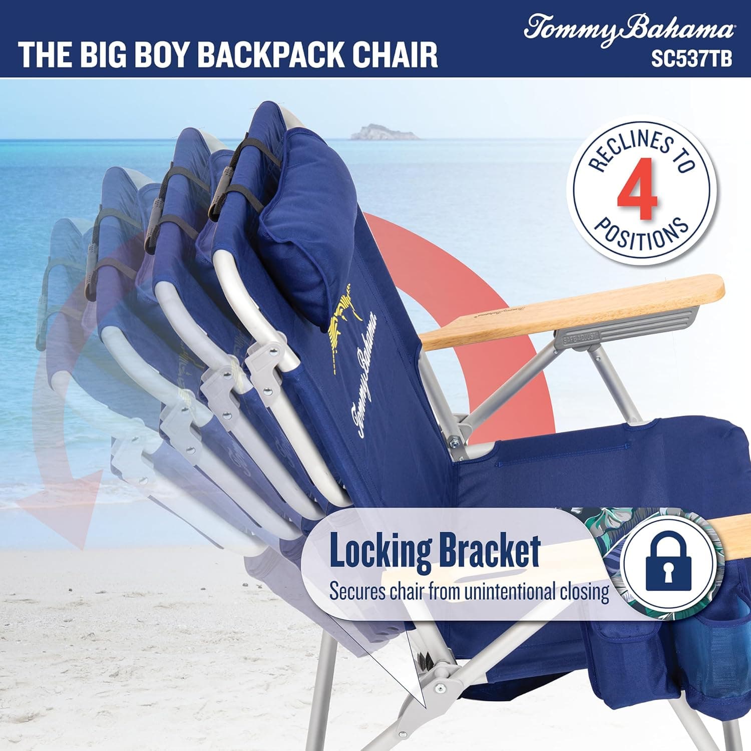 Tommy Bahama Big Boy 4-Position Backpack Beach Chair thumbnail 5