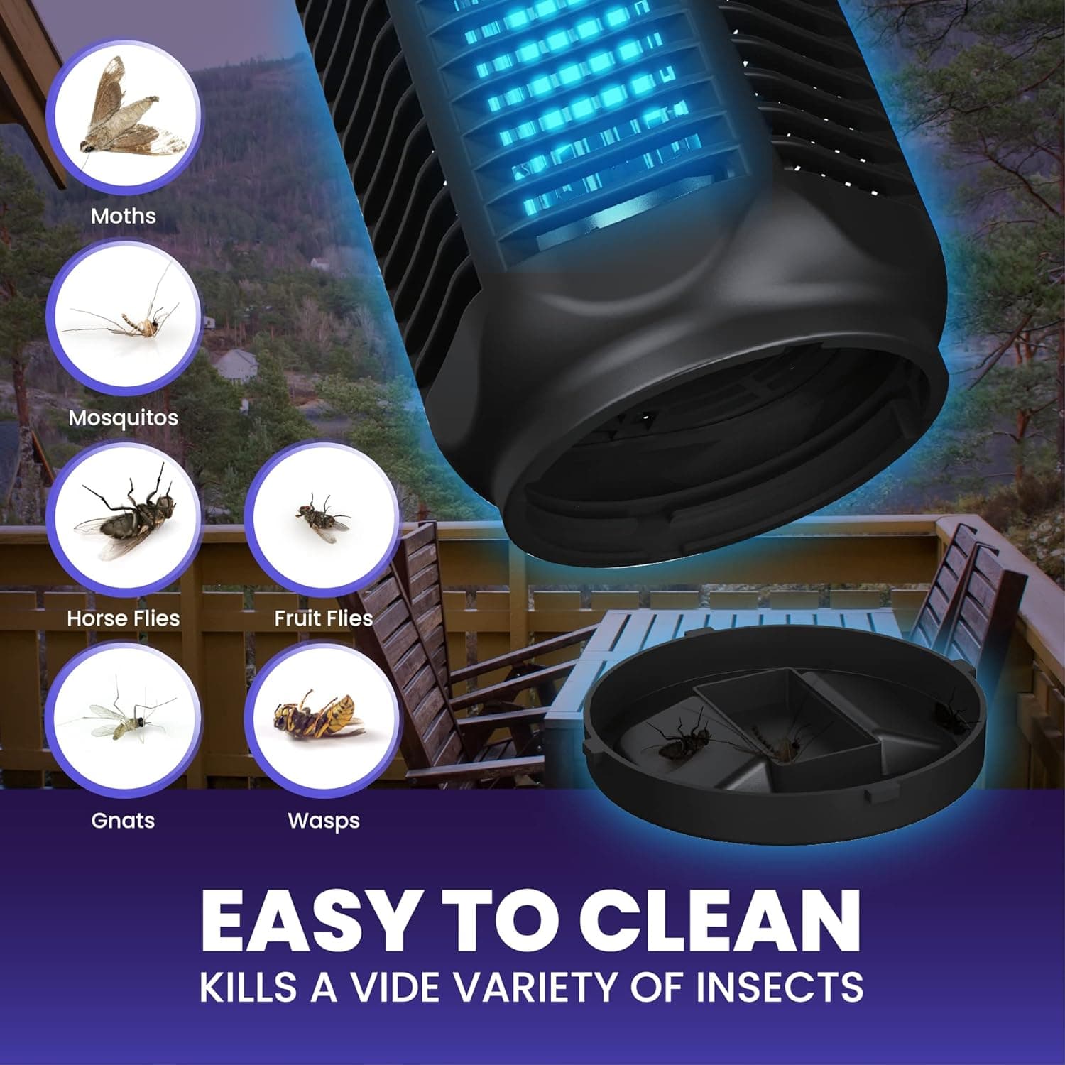 LiBa Electric Bug Zapper Outdoor & Indoor 4000V thumbnail 3