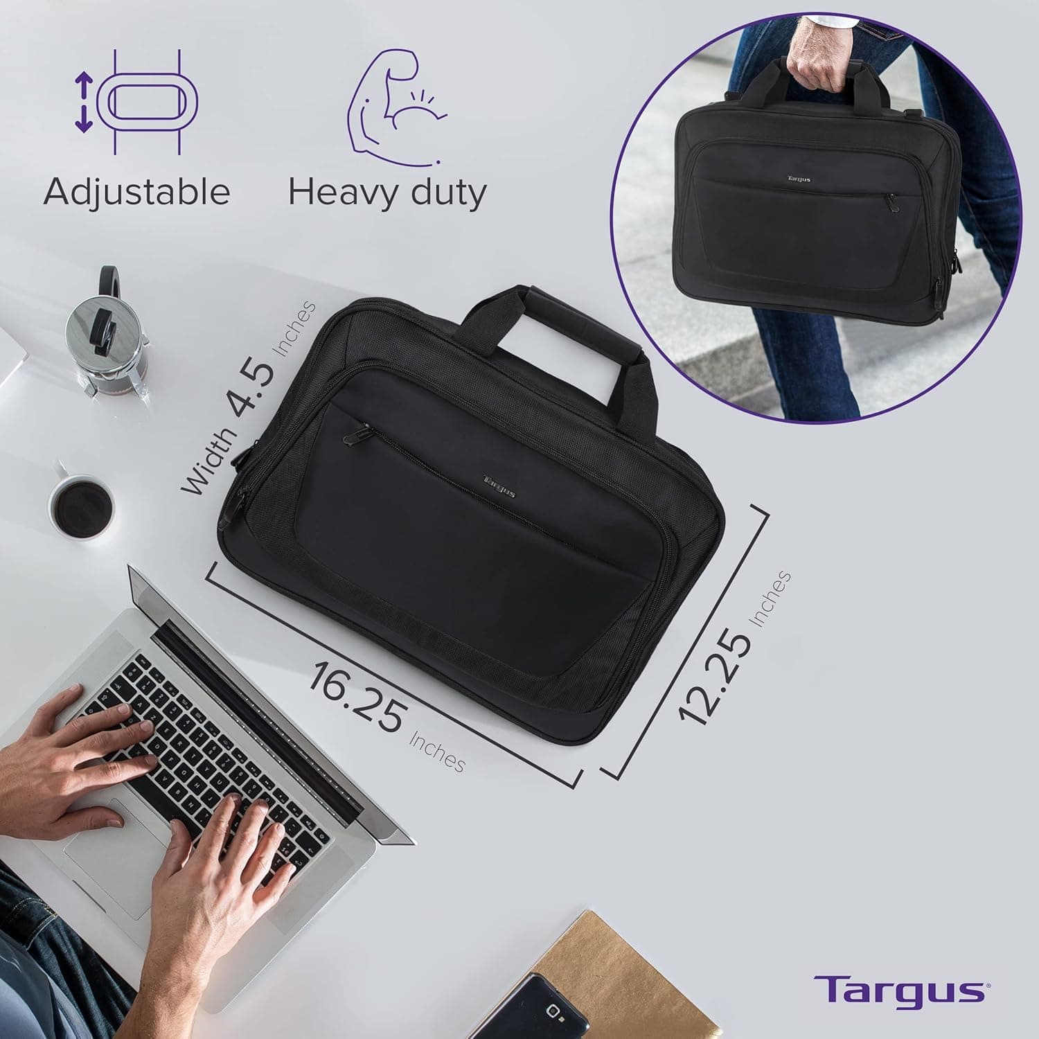 Targus CityLite Laptop Briefcase 15.6 Inch thumbnail 4