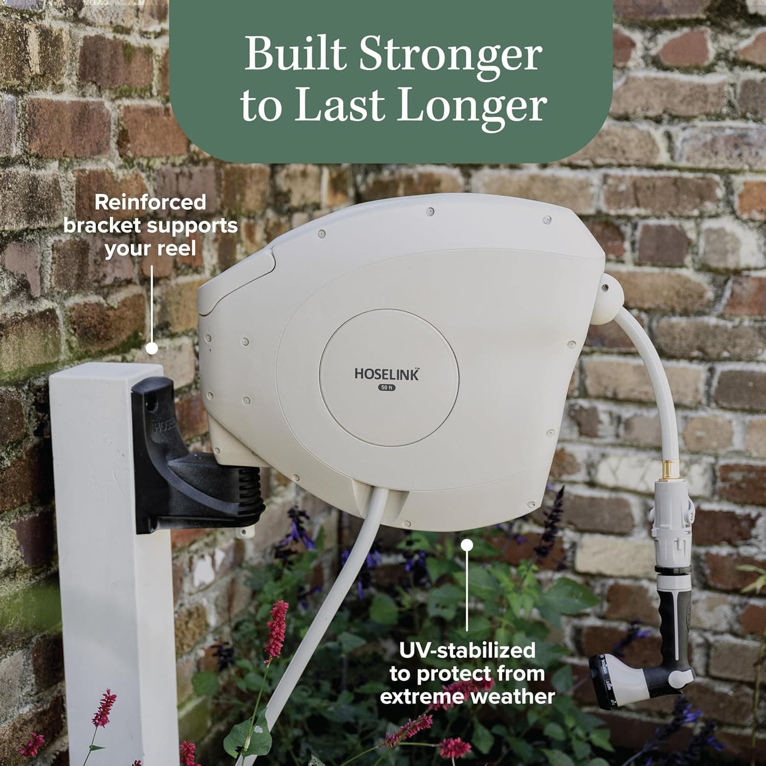 Hoselink Classic Retractable Garden Hose Reel 82 ft thumbnail 3