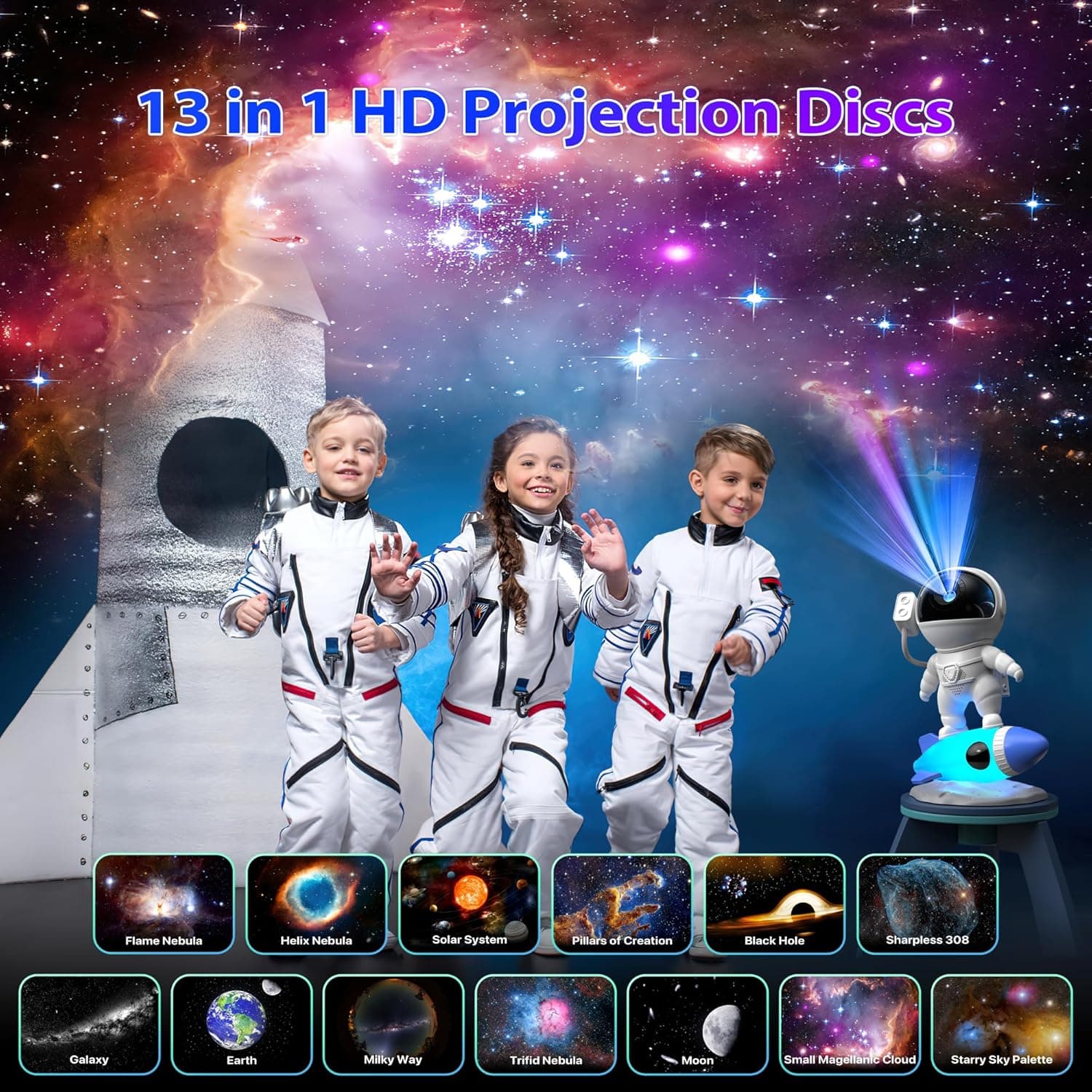 FlyLily 12-in-1 HD Astronaut Galaxy Projector thumbnail 2
