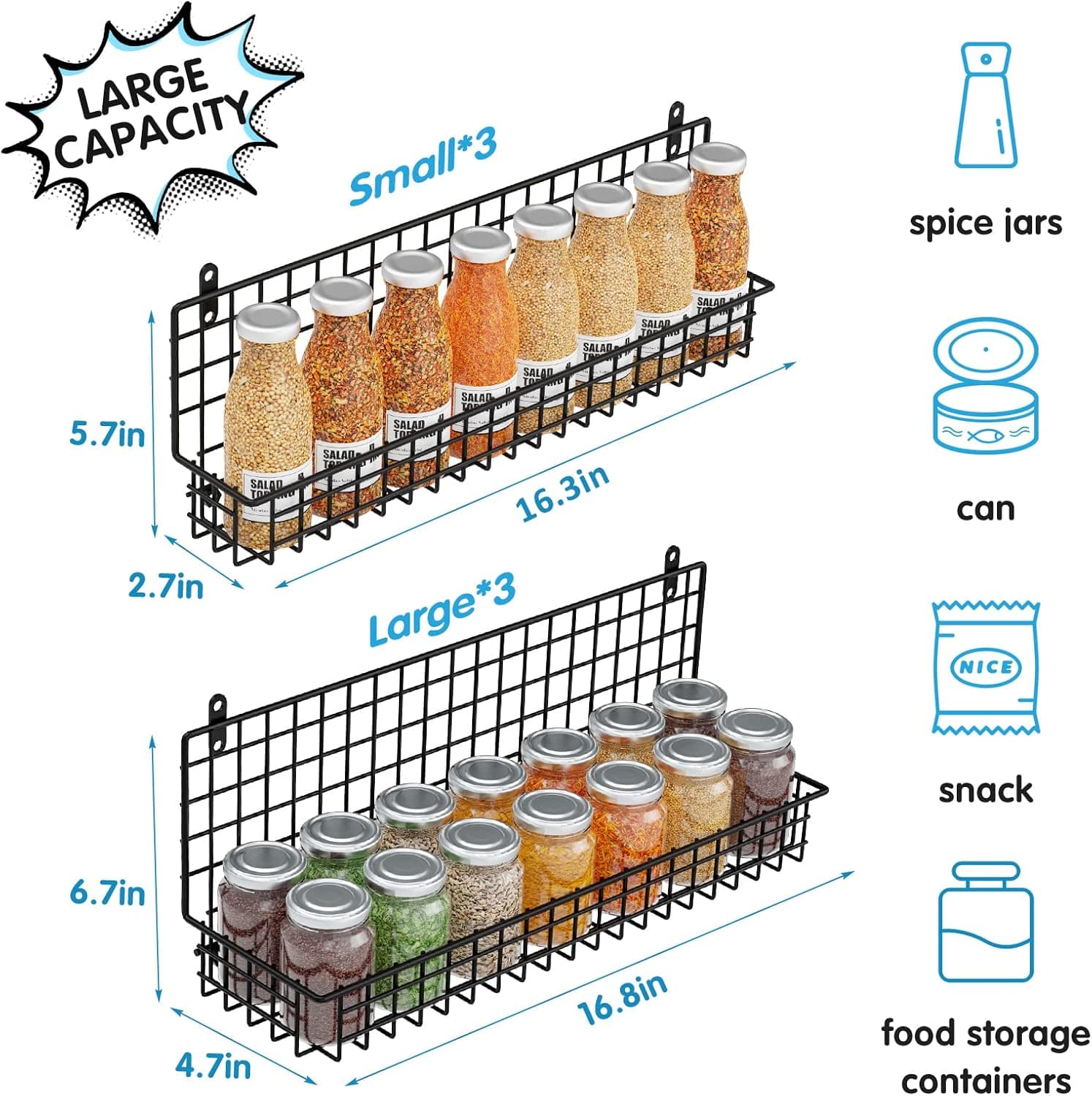 JKsmart 6-Tier Spice Rack Organizer with Door Hook thumbnail 5