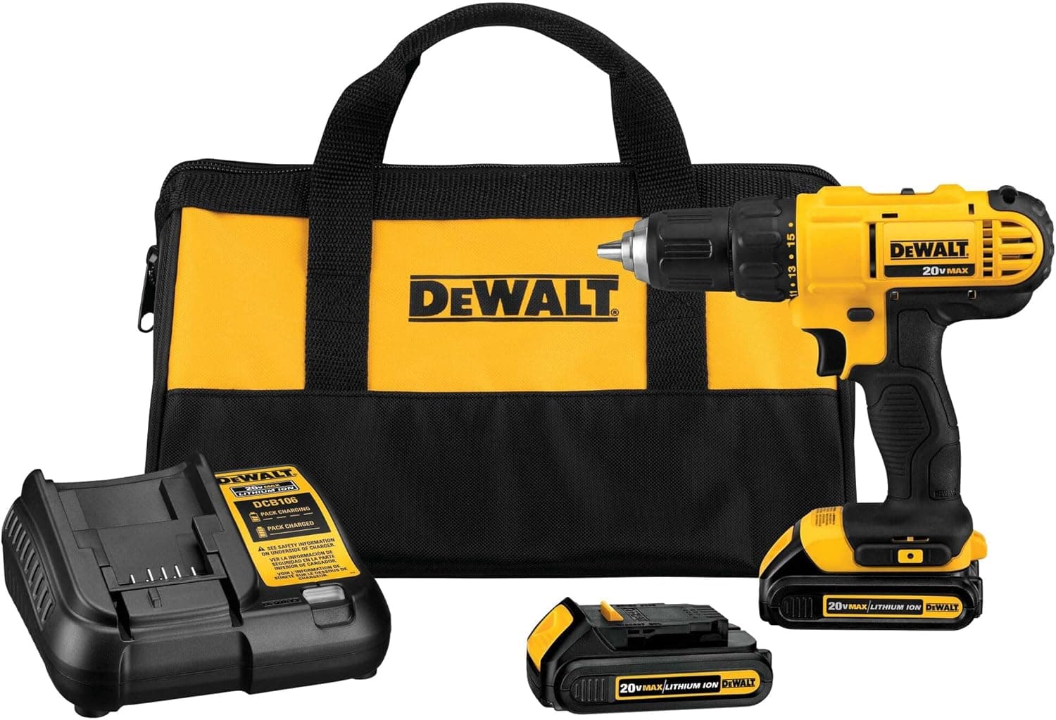 DEWALT 20V MAX Cordless Drill/Driver Kit (DCD771C2)