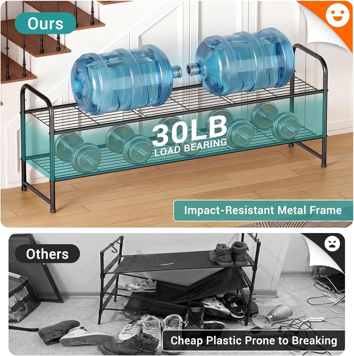 AOODA 2-Tier Long Stackable Shoe Rack thumbnail 4