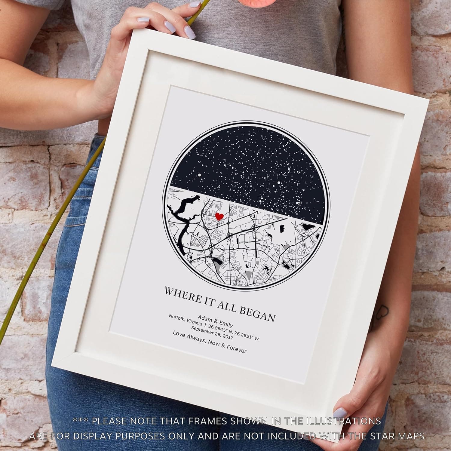 Custom Star Map Print - Personalized Constellation Night Sky by Date Wall Art thumbnail 4
