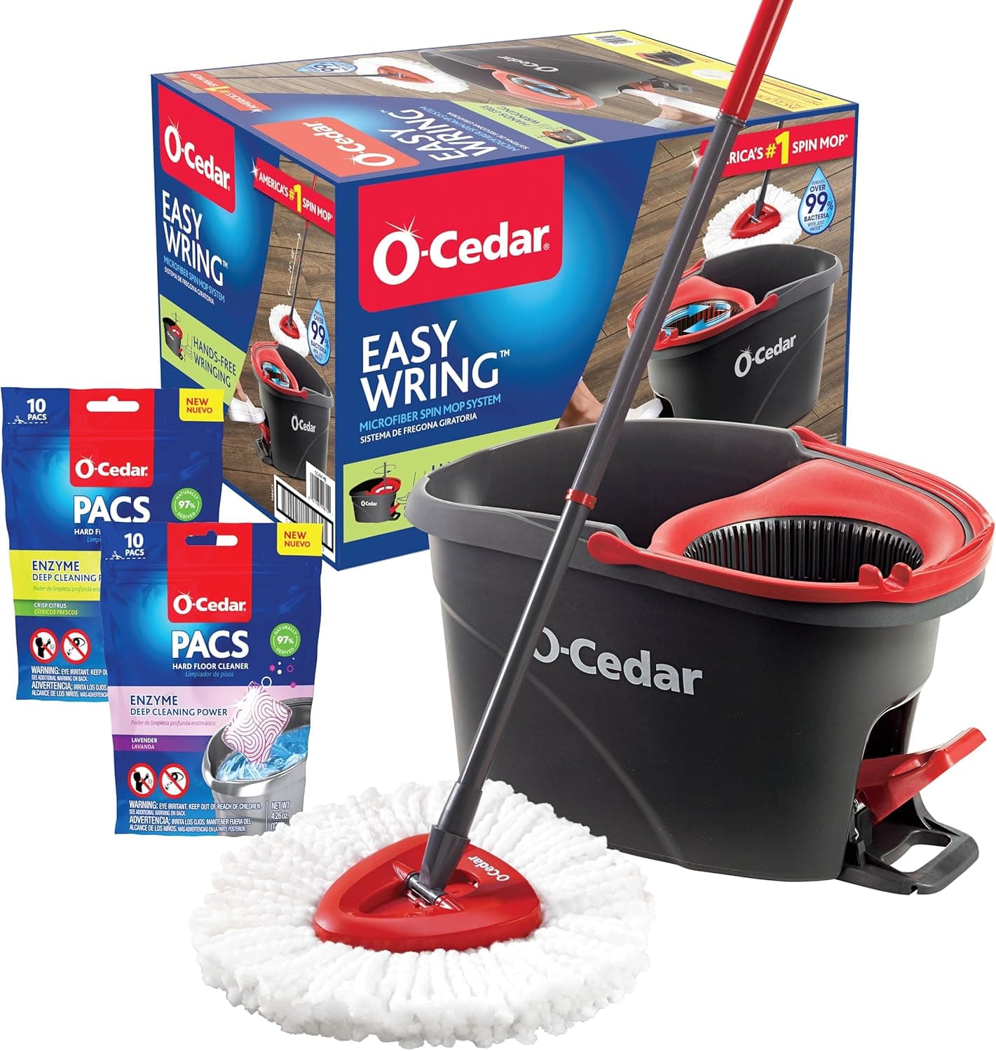 O-Cedar EasyWring Spin Mop & Bucket with 3 Extra Refills thumbnail 5