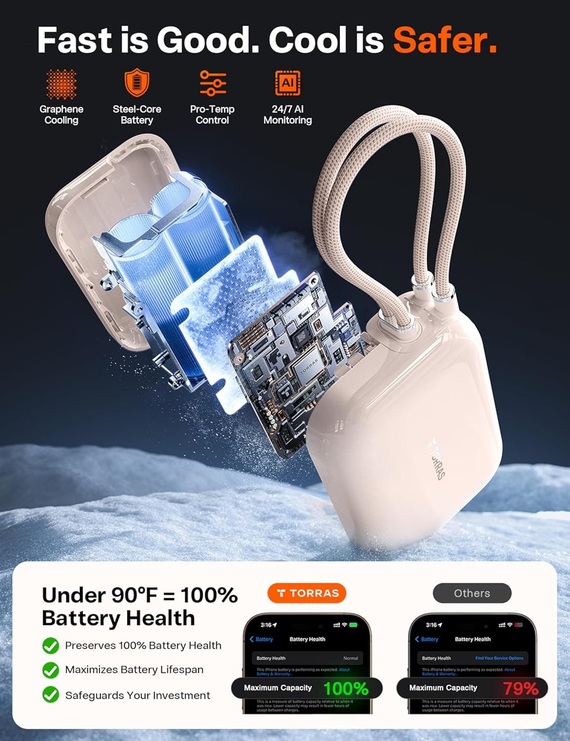 TORRAS EasyGo Portable Charger 10000mAh for Galaxy S26 Ultra thumbnail 3