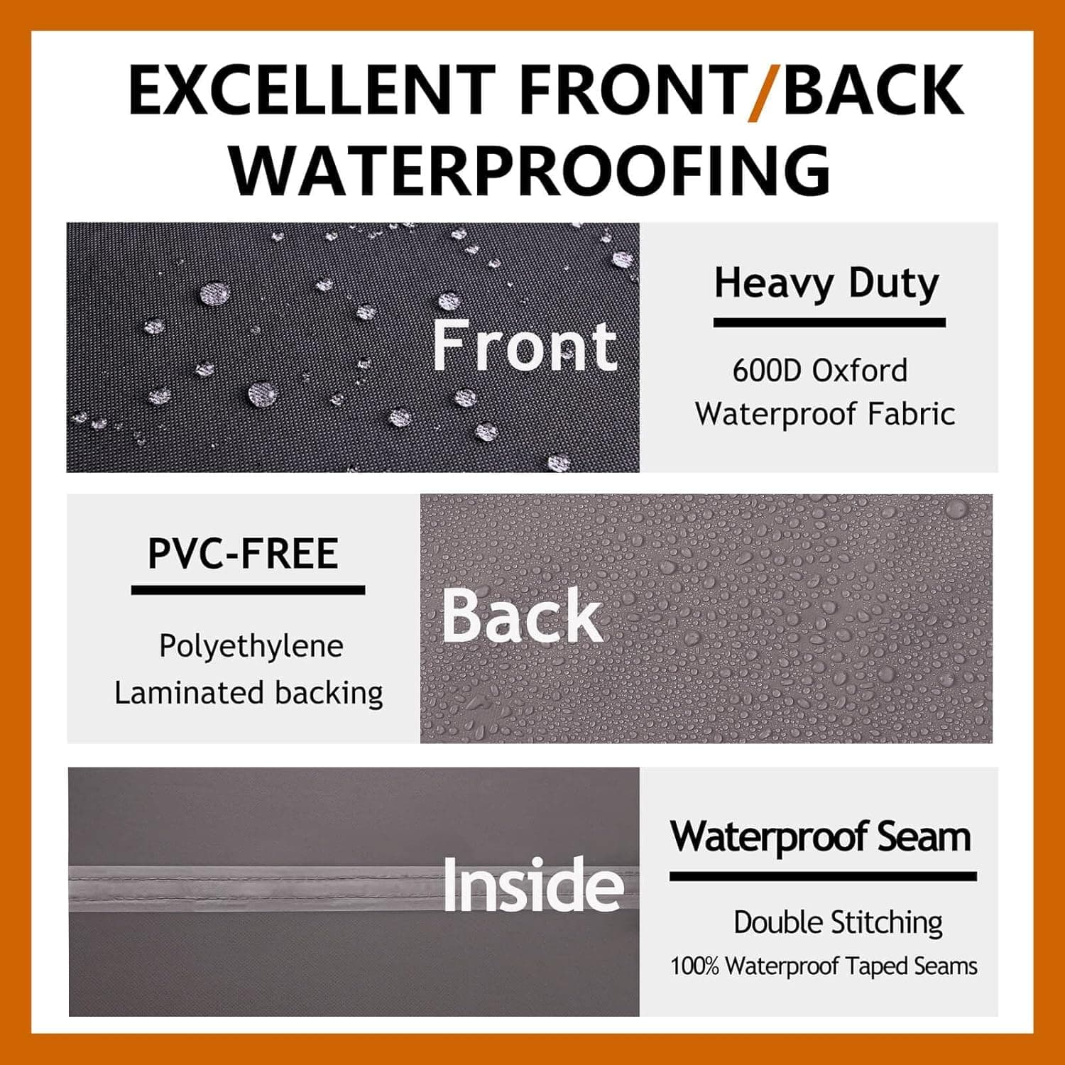 Flexiyard Heavy Duty Outdoor Sectional Sofa Cover, L-Shaped 600D Waterproof thumbnail 2