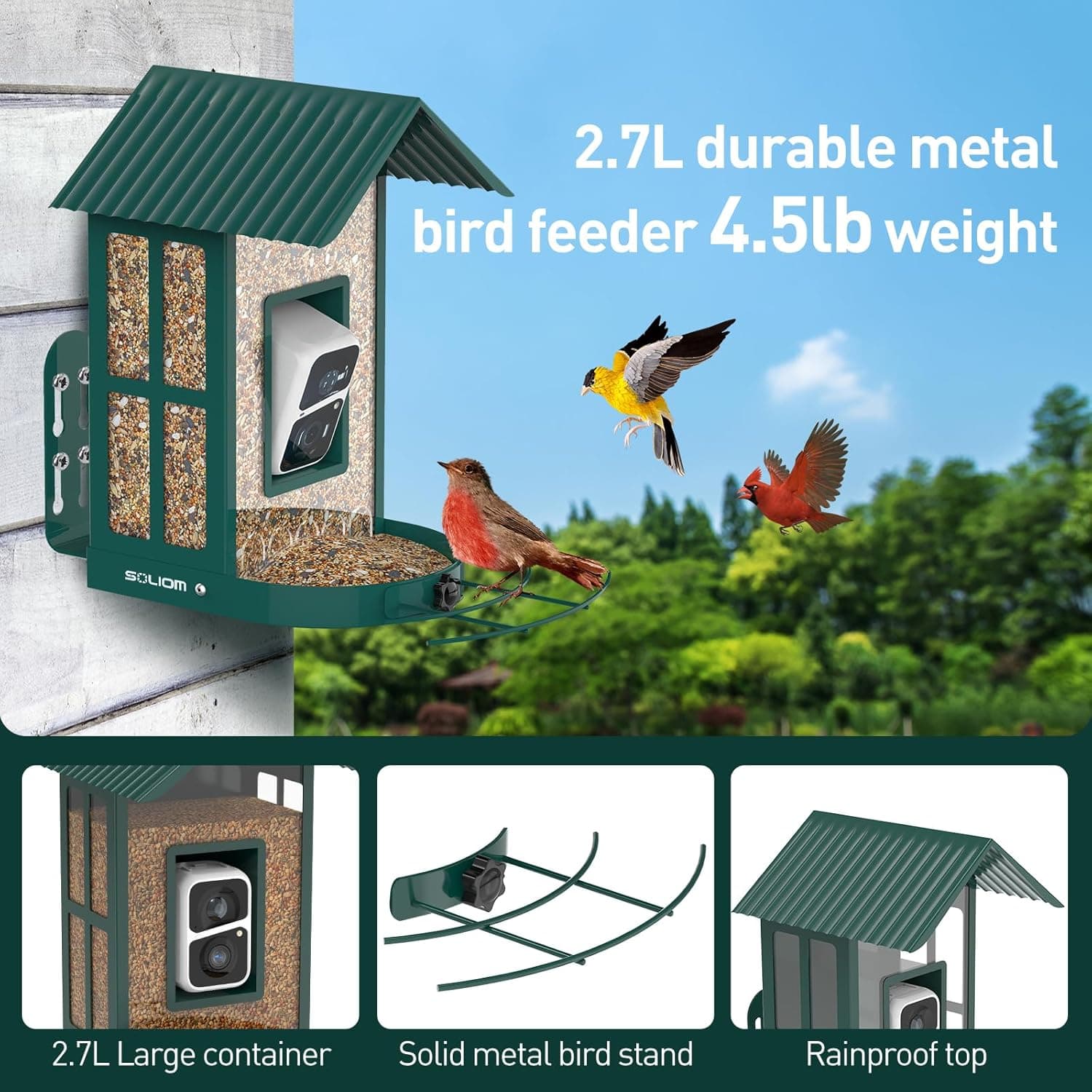 SOLIOM BF08 Smart Bird Feeder with Camera thumbnail 4