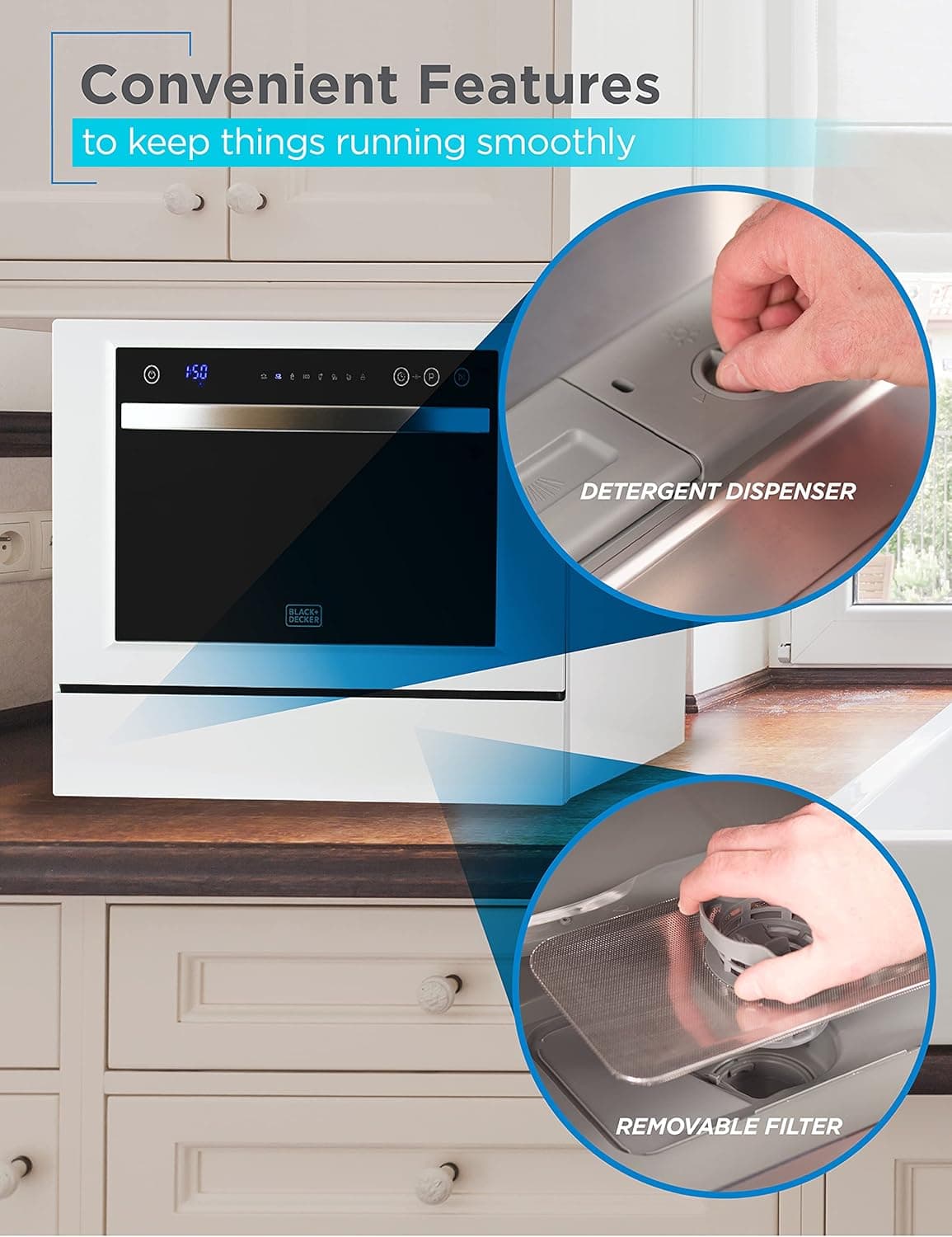 BLACK+DECKER BCD6W Compact Countertop Dishwasher thumbnail 5