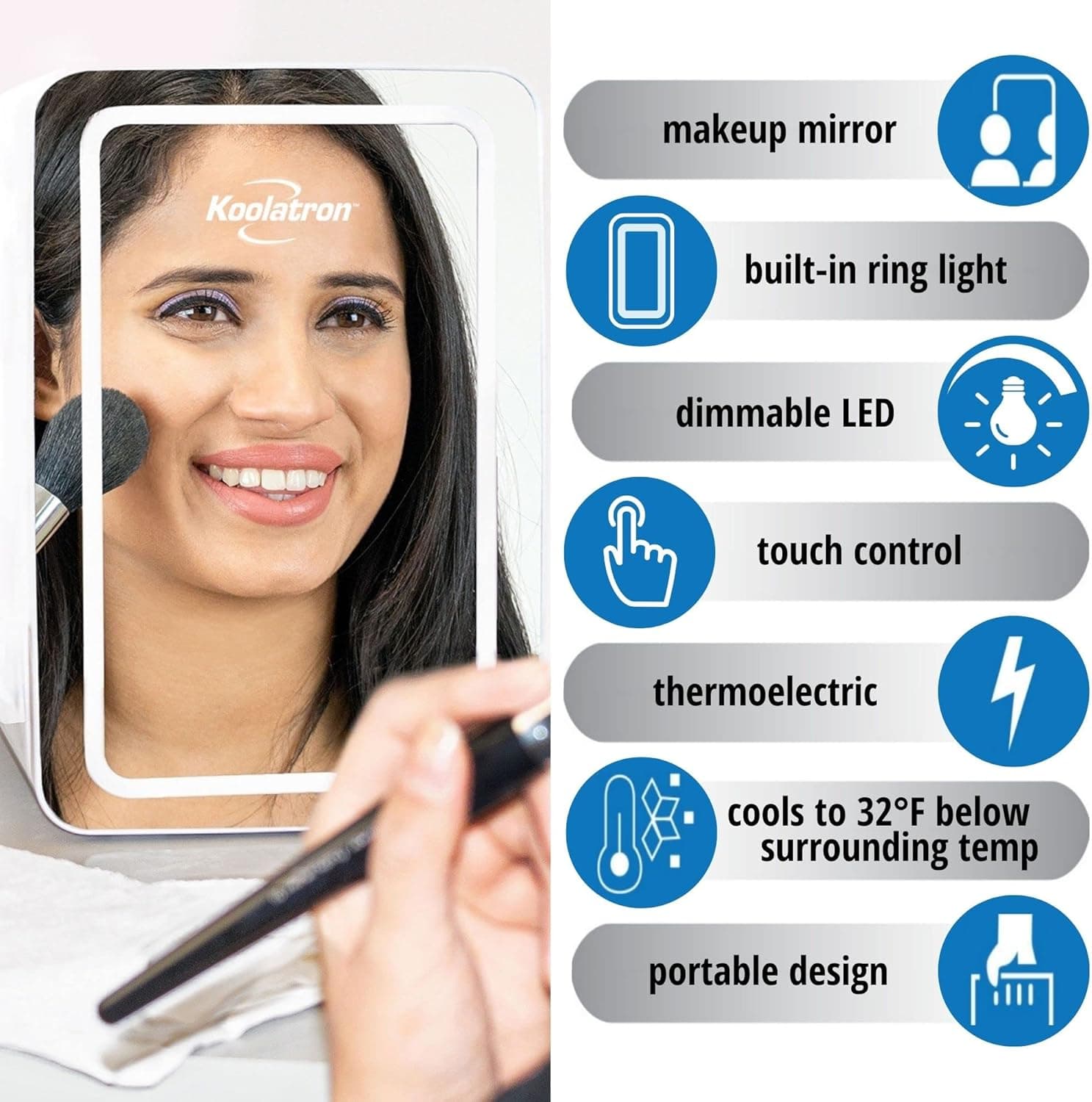 Koolatron Mini Fridge with Lighted Makeup Mirror (6L) thumbnail 3