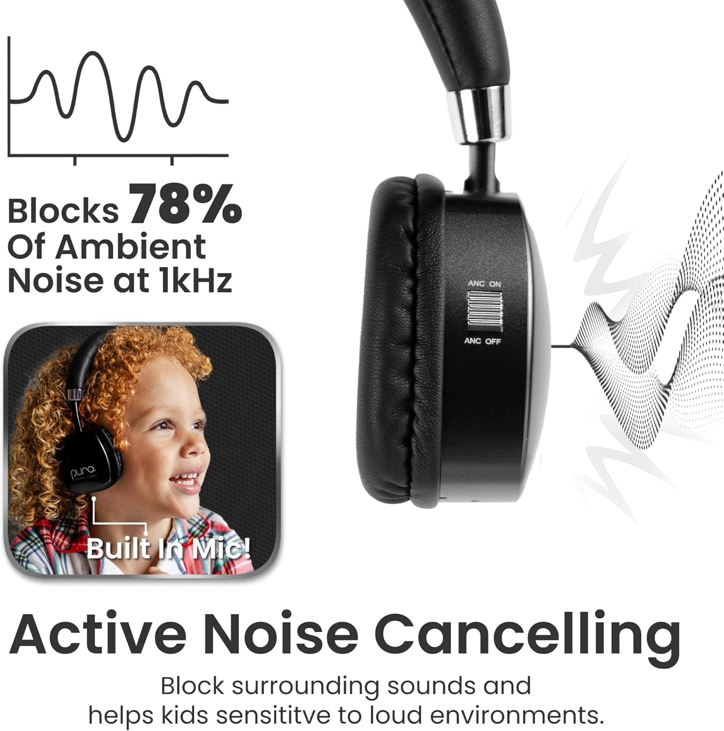 Puro Sound Labs PuroQuiet Plus Active Noise Cancelling Kids Headphones thumbnail 4