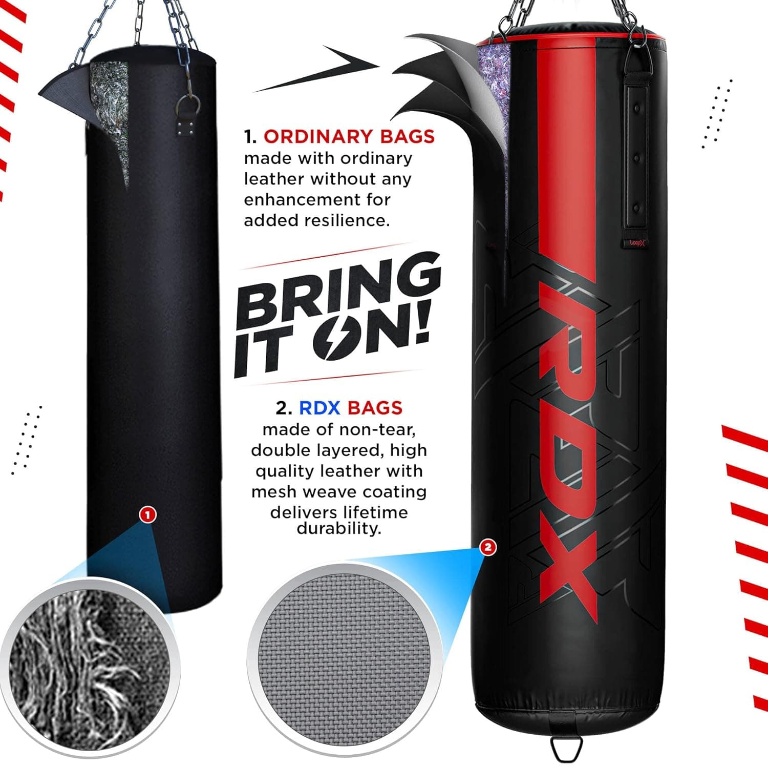 RDX 5FT Heavy Punching Bag Set thumbnail 4