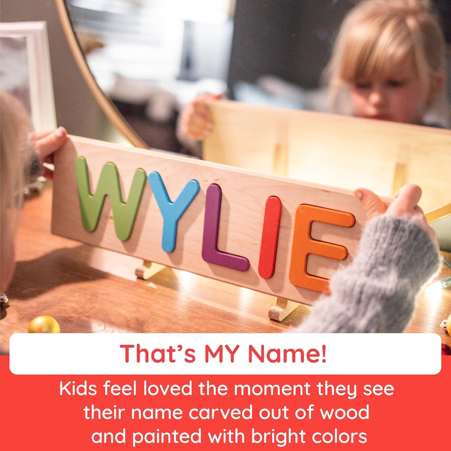 Fat Brain Toys Wooden Personalized Name Puzzle for Toddlers 1-3+ thumbnail 4