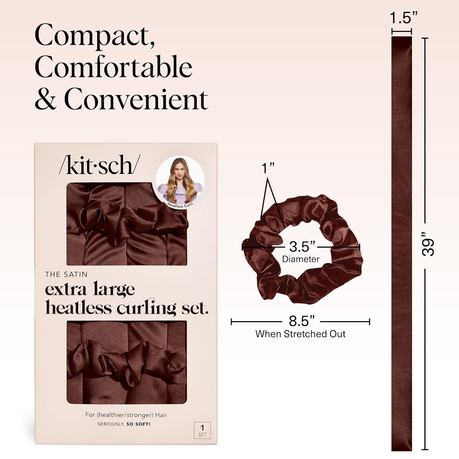 Kitsch XL Satin Heatless Hair Curler Set thumbnail 5