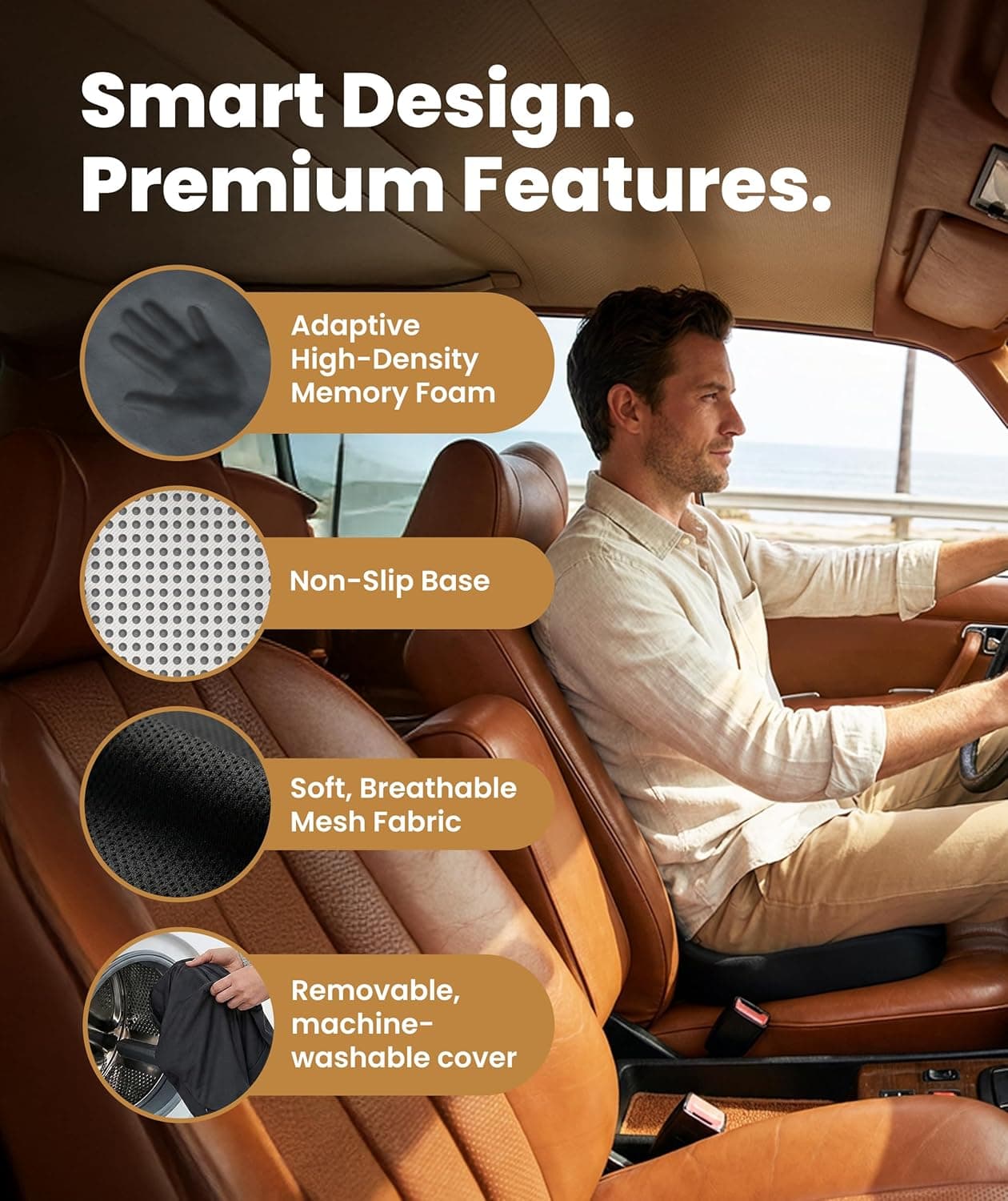 Everlasting Comfort Memory Foam Seat Cushion thumbnail 4