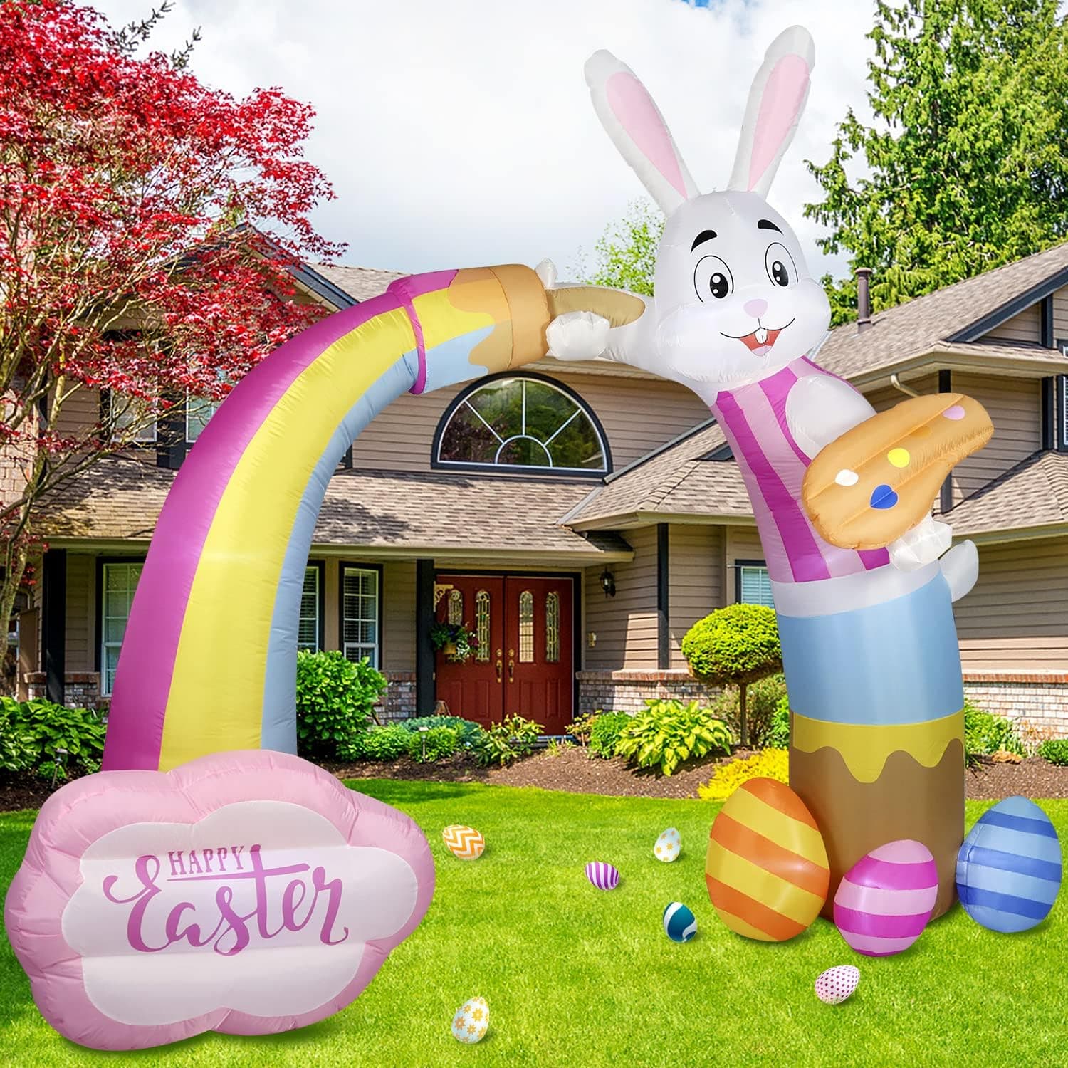 Domkom 12 FT Easter Inflatable Bunny Archway thumbnail 2