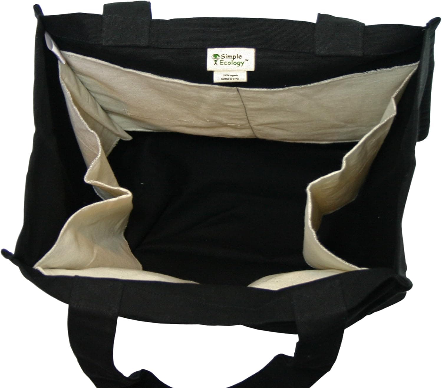 Simple Ecology Organic Cotton Deluxe Reusable Grocery Bag 3-Pack with Bottle Sleeves thumbnail 4