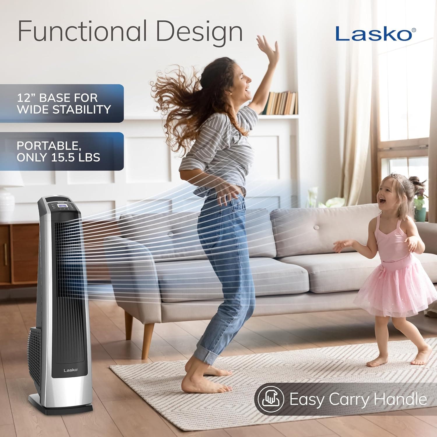 Lasko High Velocity Oscillating Tower Fan (U35115) thumbnail 5