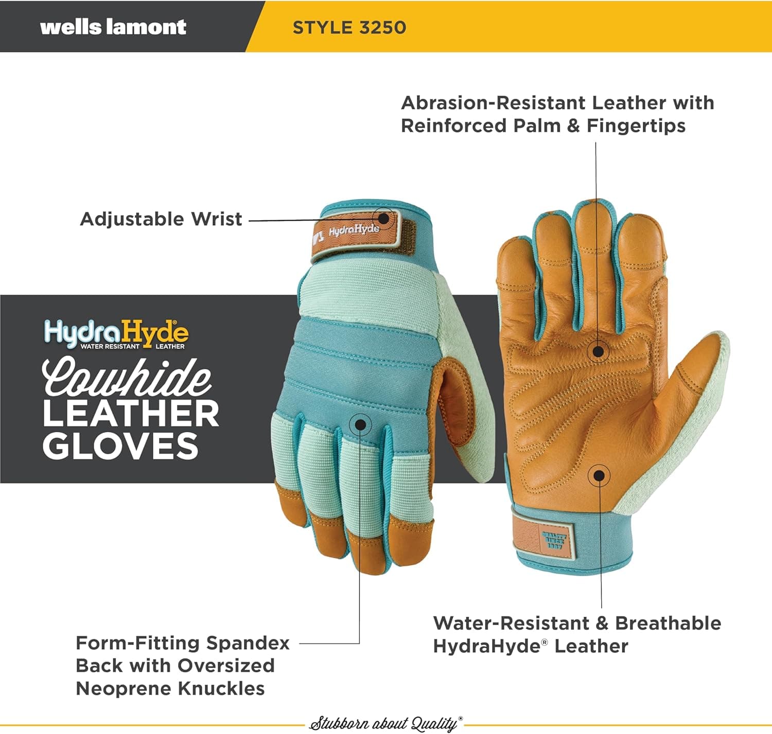 Wells Lamont Women's HydraHyde Leather Gardening Gloves thumbnail 3
