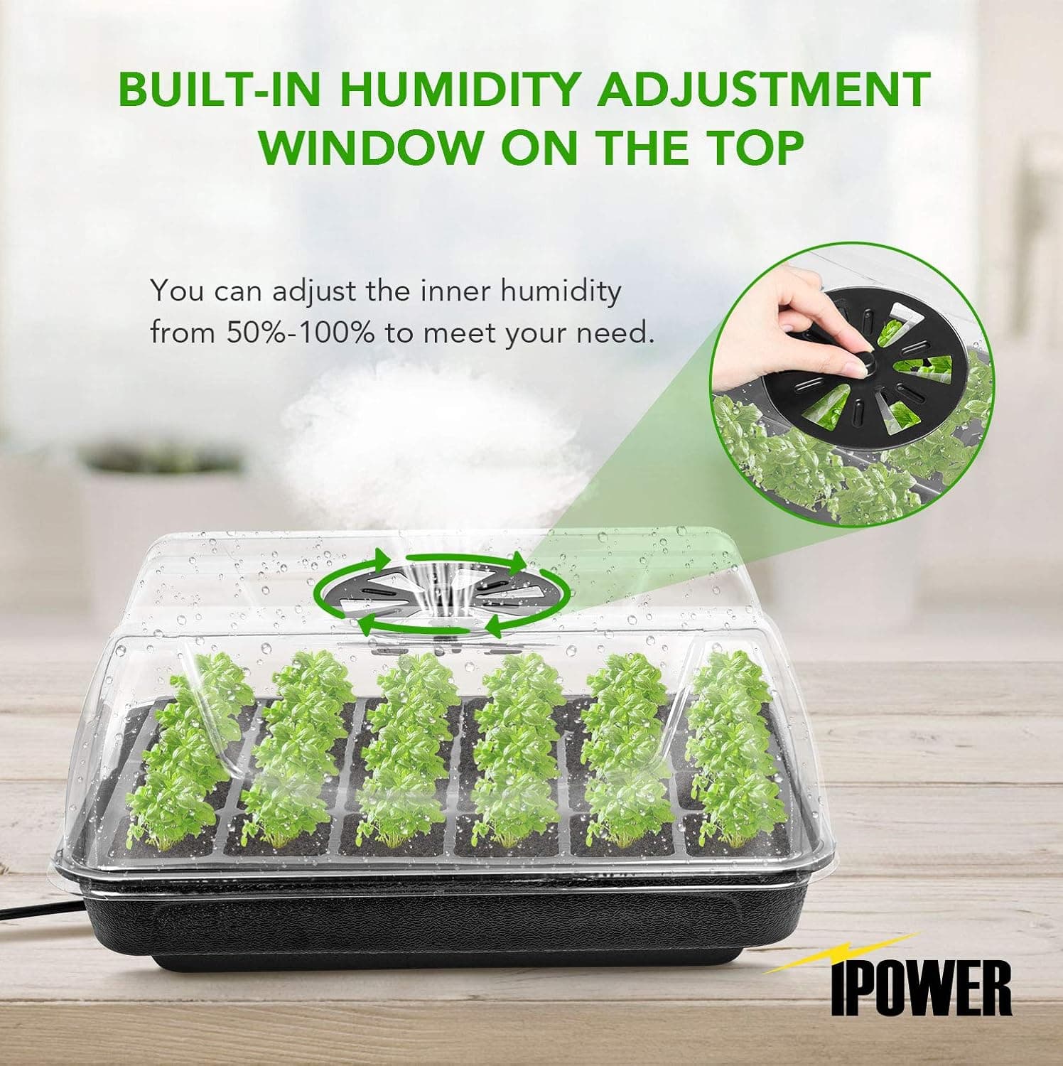 iPower Heating Seed Starter Germination Kit with Dome thumbnail 5