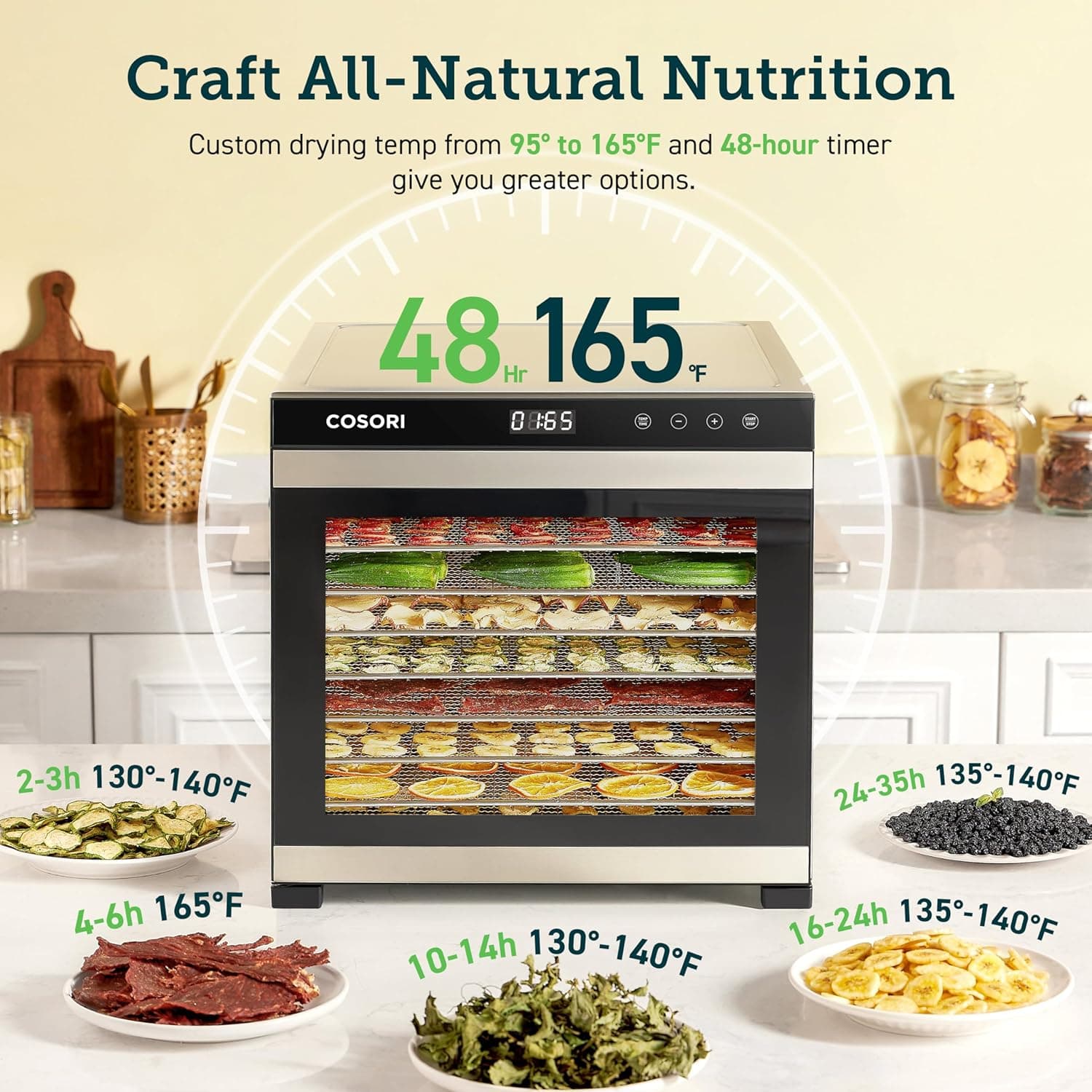 COSORI Premium Pro 10-Tray Stainless Steel Food Dehydrator thumbnail 5