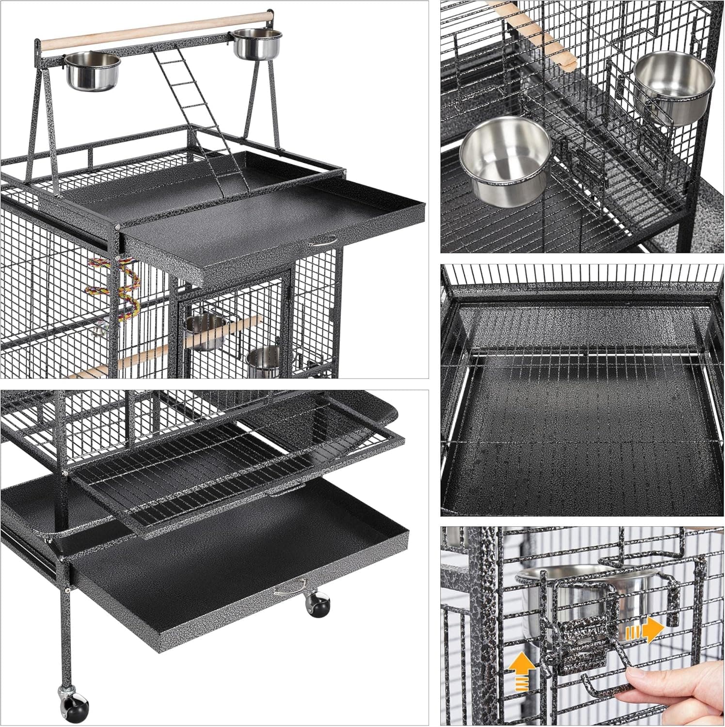 Yaheetech 68-Inch Rolling Play Top Large Parrot Cage thumbnail 4