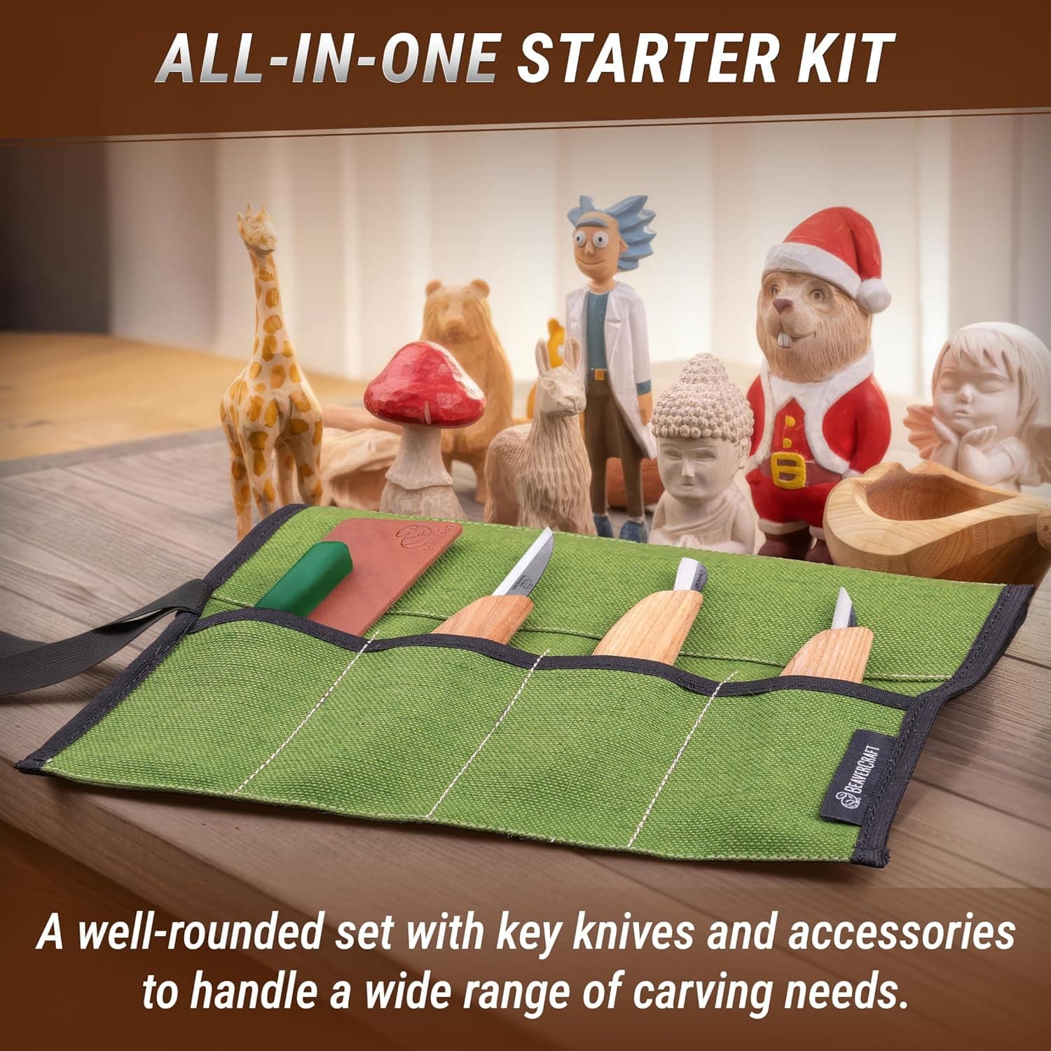 BeaverCraft Wood Carving Knife Kit S15 Whittling Kit for Beginners thumbnail 2