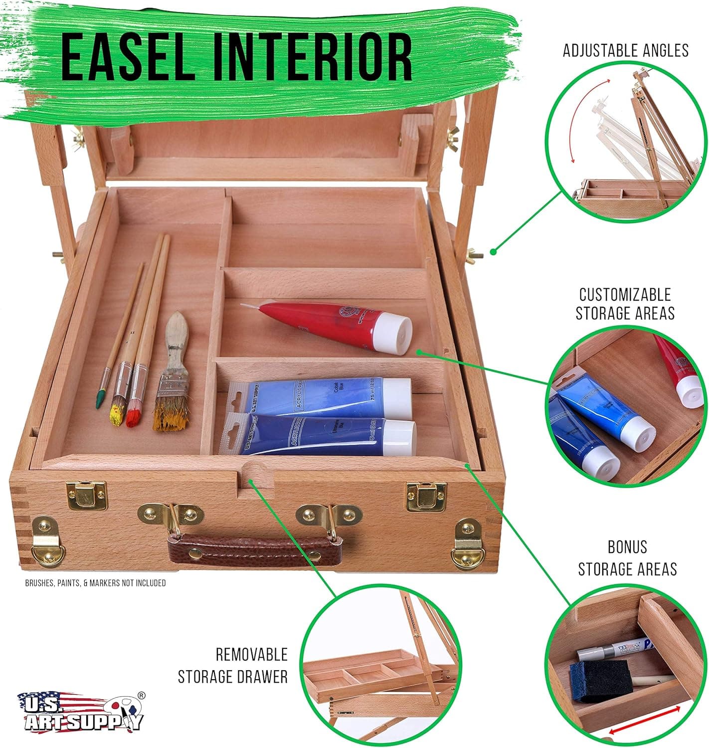 U.S. Art Supply Large Beechwood French Easel thumbnail 3