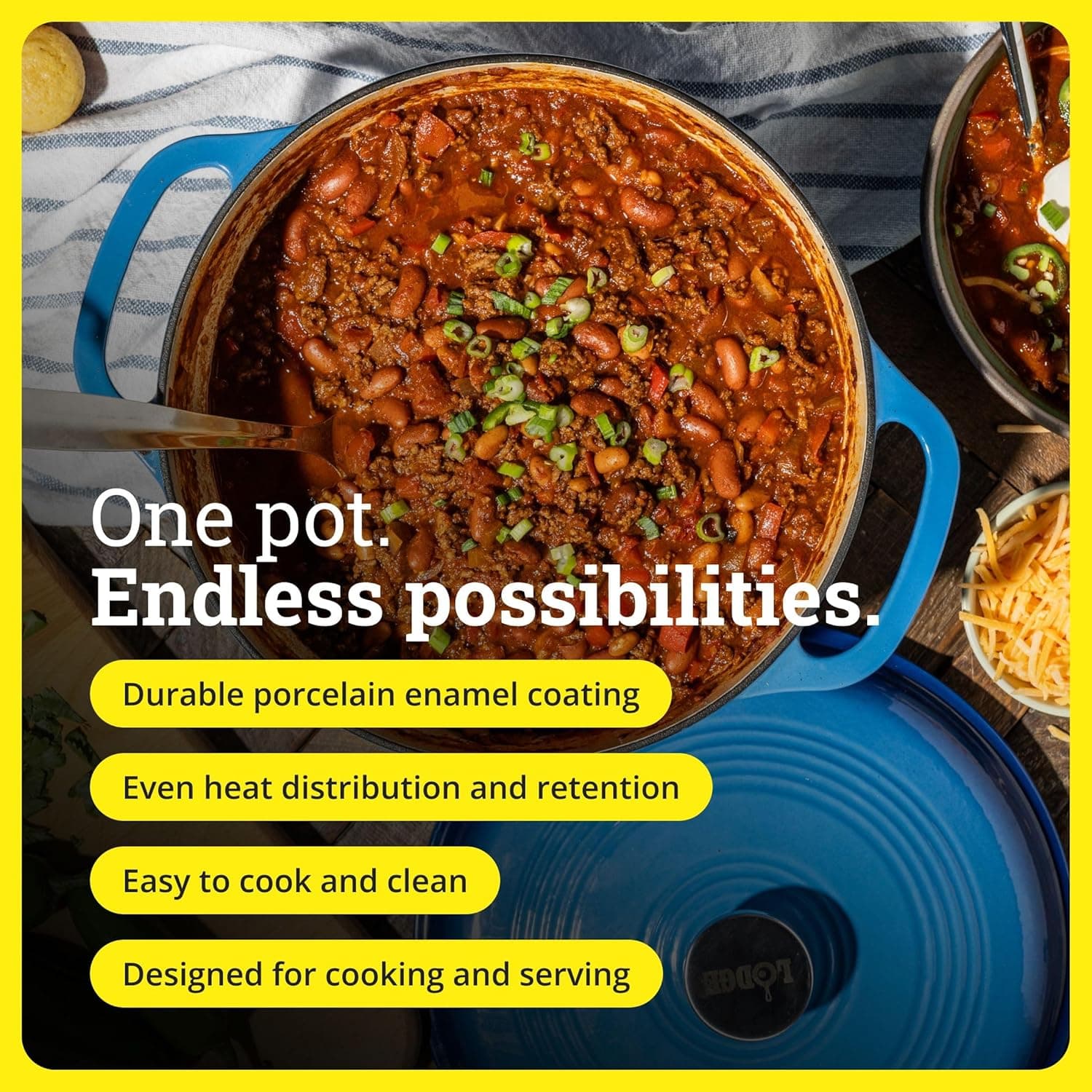 Lodge Enameled Cast Iron 6-Qt Dutch Oven thumbnail 2