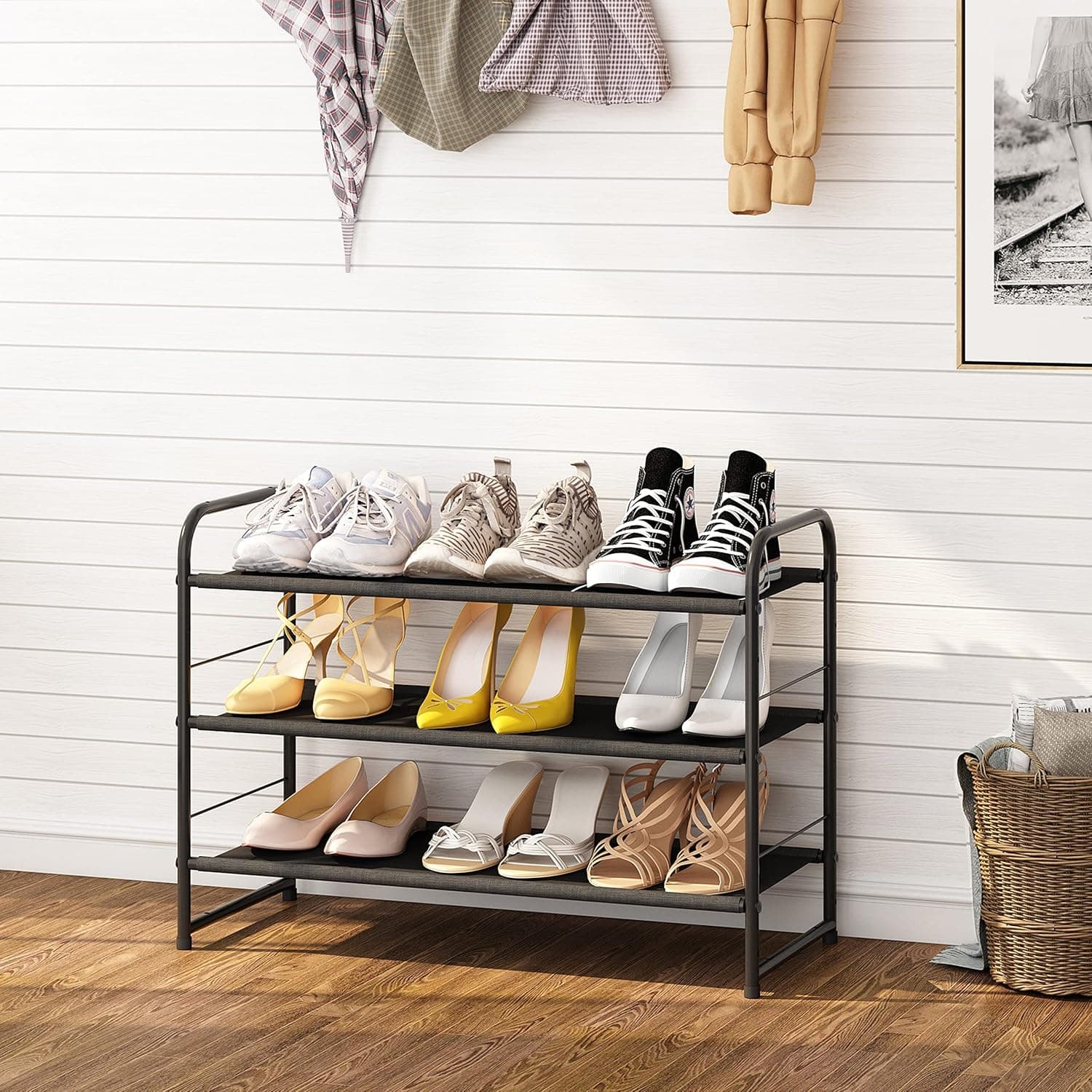 Simple Trending 3-Tier Stackable Shoe Rack thumbnail 2