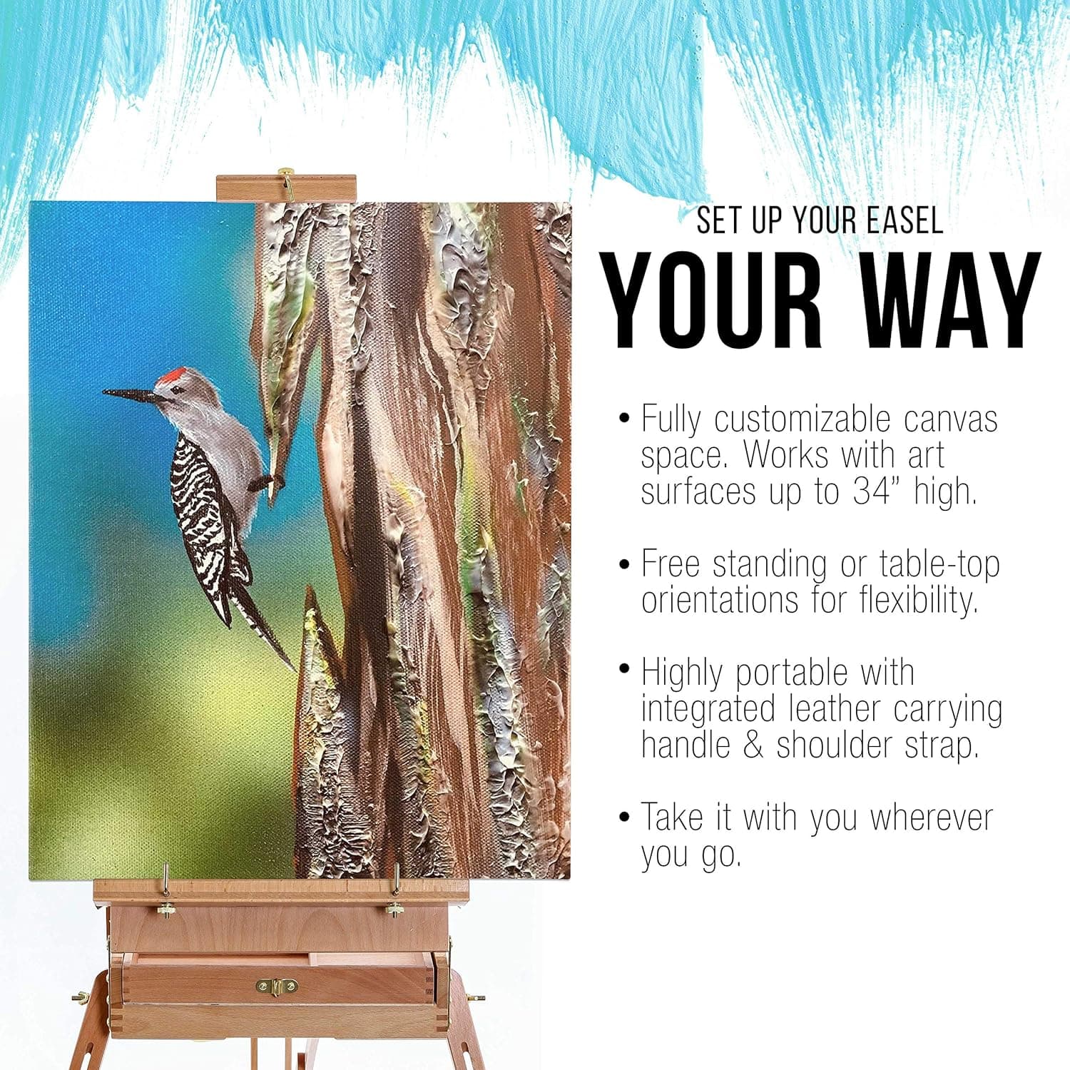 U.S. Art Supply Large Beechwood French Easel thumbnail 4