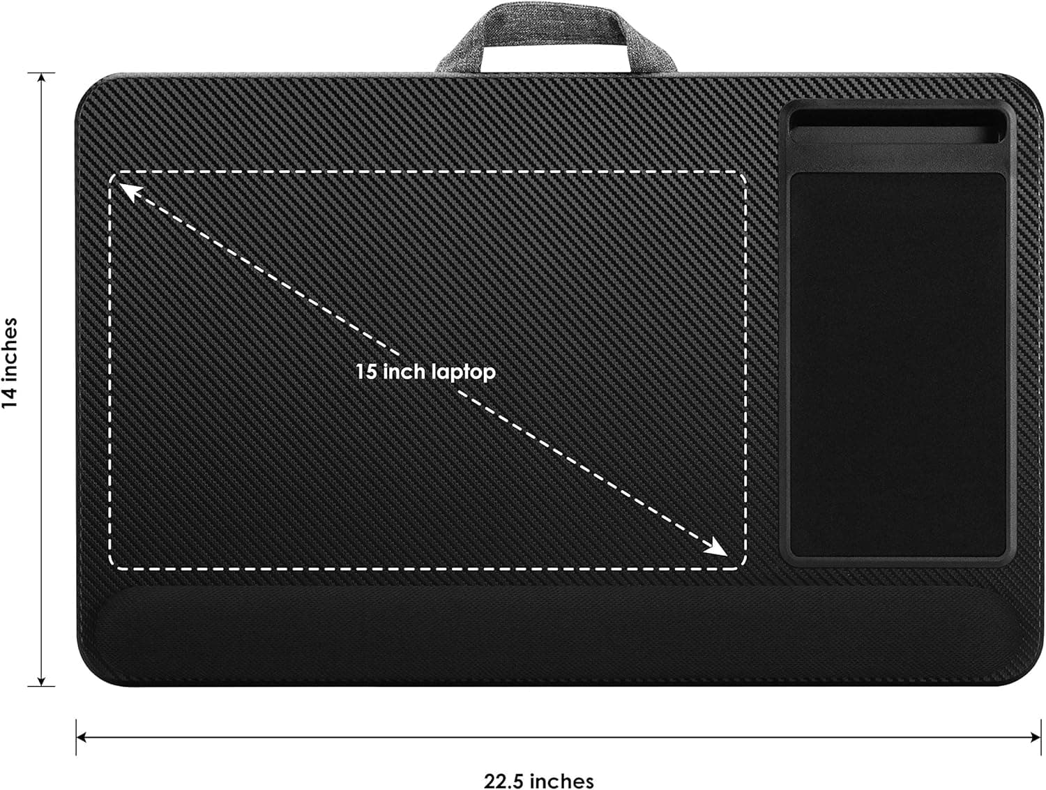 LapGear Home Office Pro Lap Desk with Wrist Rest, Mouse Pad, and Phone Holder thumbnail 4