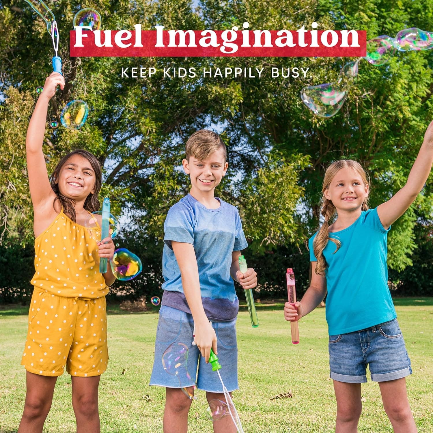 JOYIN Big Bubble Wands 6 Pack with Refill Solution thumbnail 4