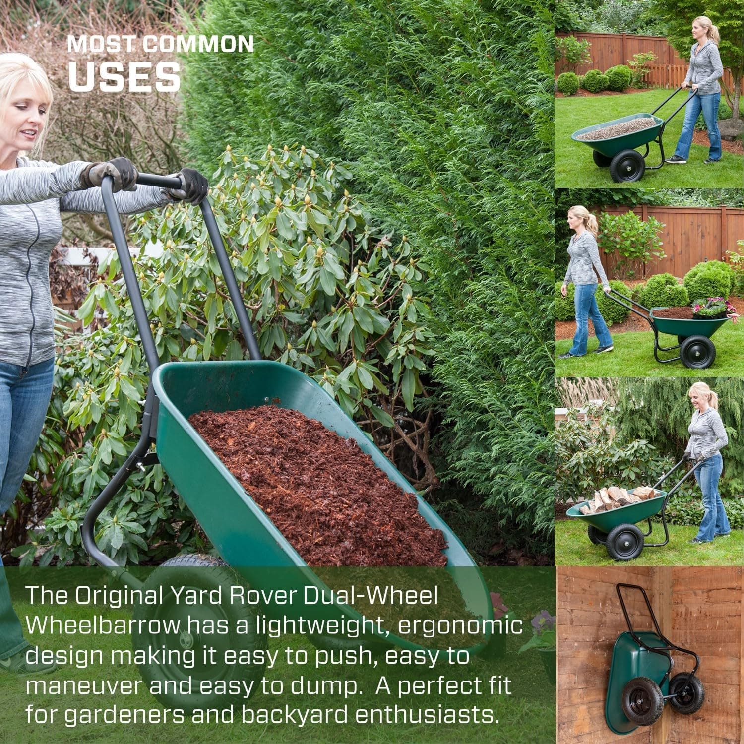 Garden Star 70007 Yard Rover Dual-Wheel Wheelbarrow, 5 Cu. Ft. thumbnail 5