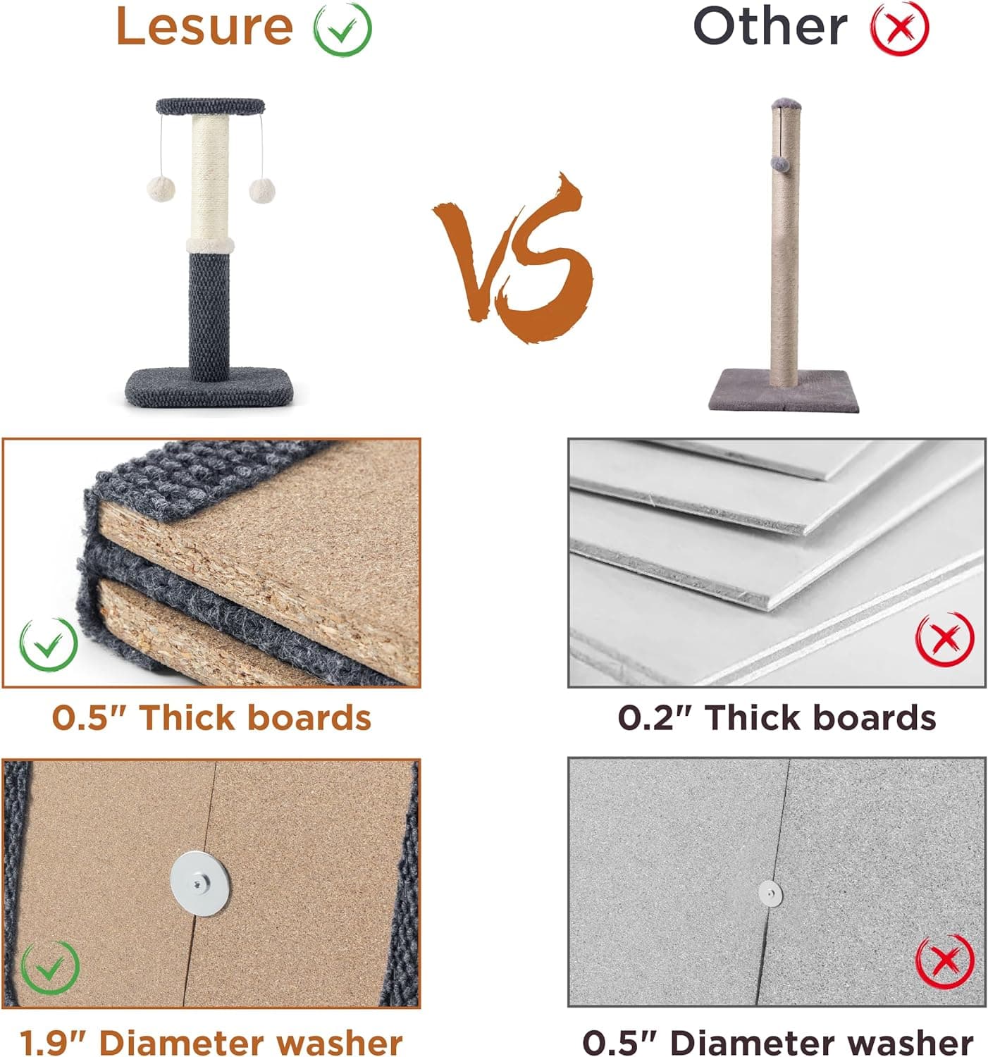 Lesure 34" Tall Cat Scratching Post thumbnail 3