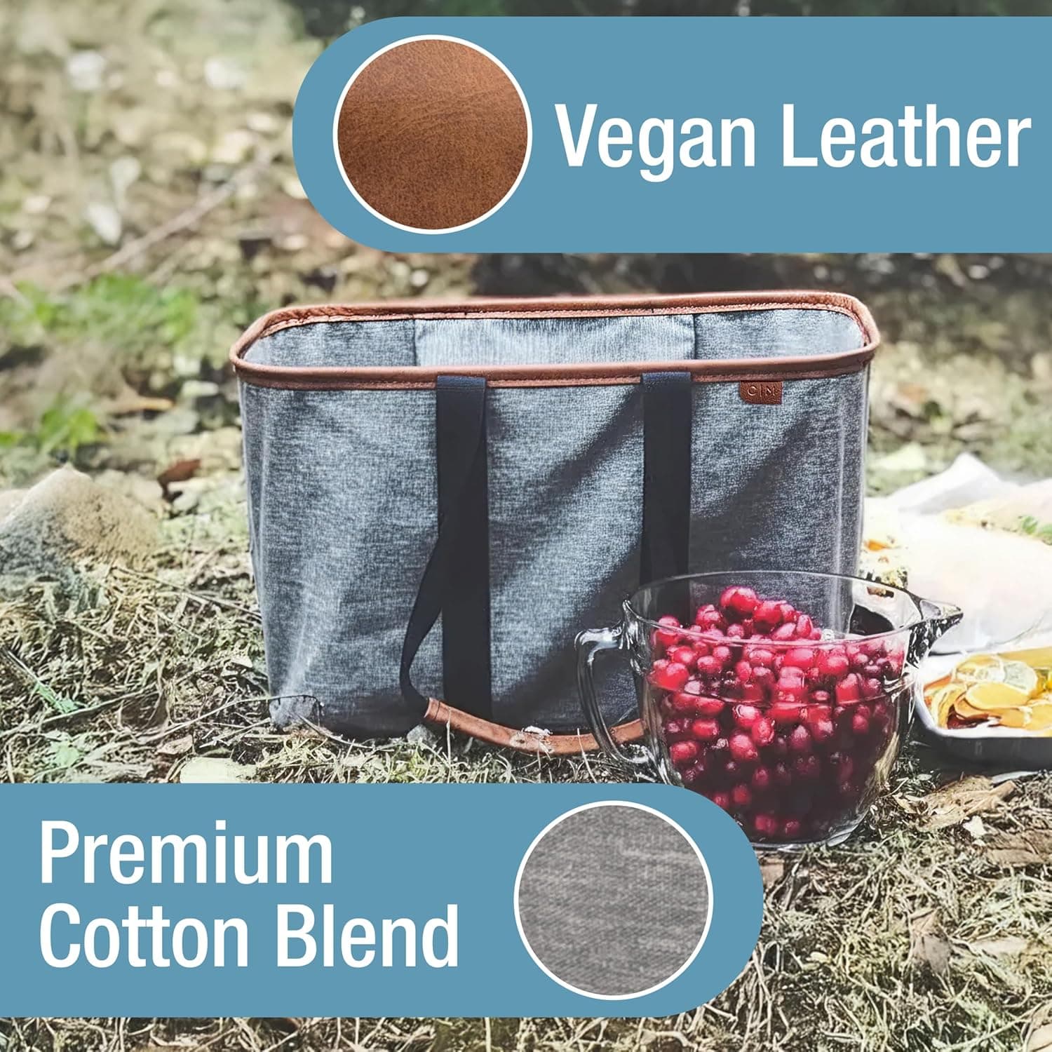 CleverMade Collapsible LUXE Tote Reusable Grocery Bag 30L thumbnail 4