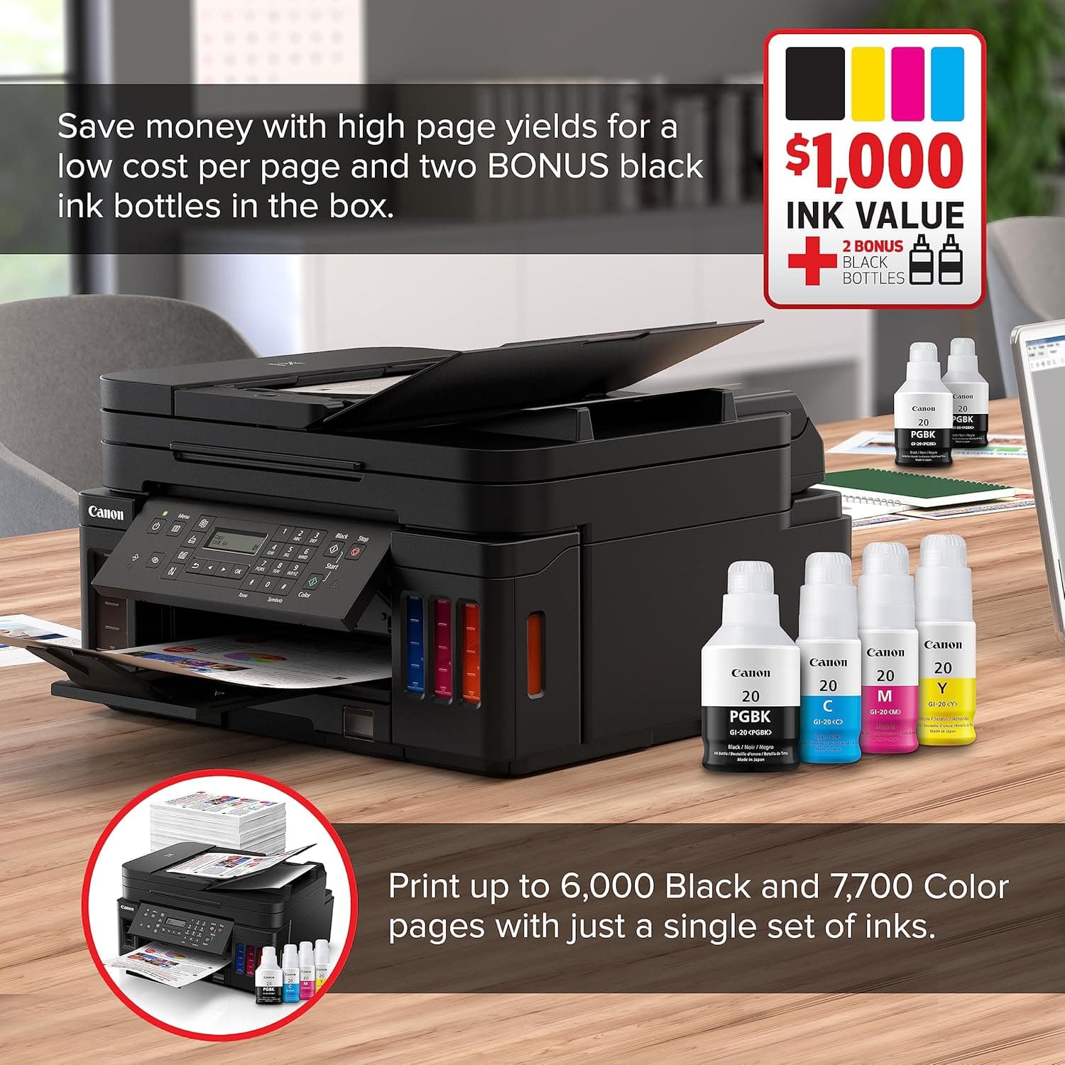 Canon PIXMA G7020 MegaTank All-in-One Printer thumbnail 2