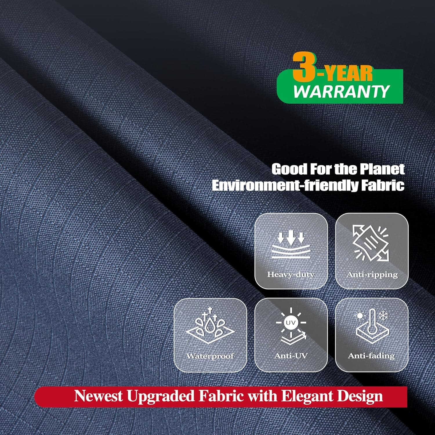 F&J Outdoors Waterproof UV Resistant Patio Cover for Round Table Chair Set thumbnail 3